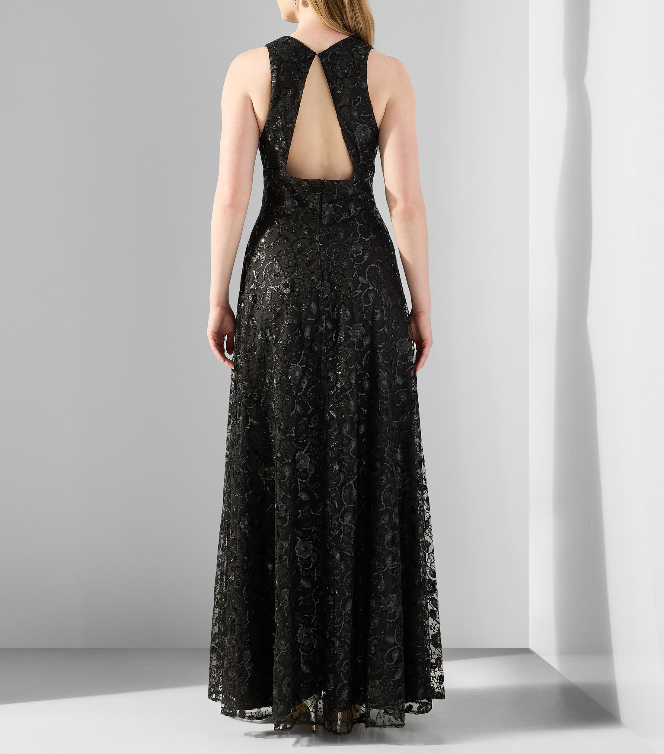 Vestido de fiesta largo con lentejuelas Mujer
