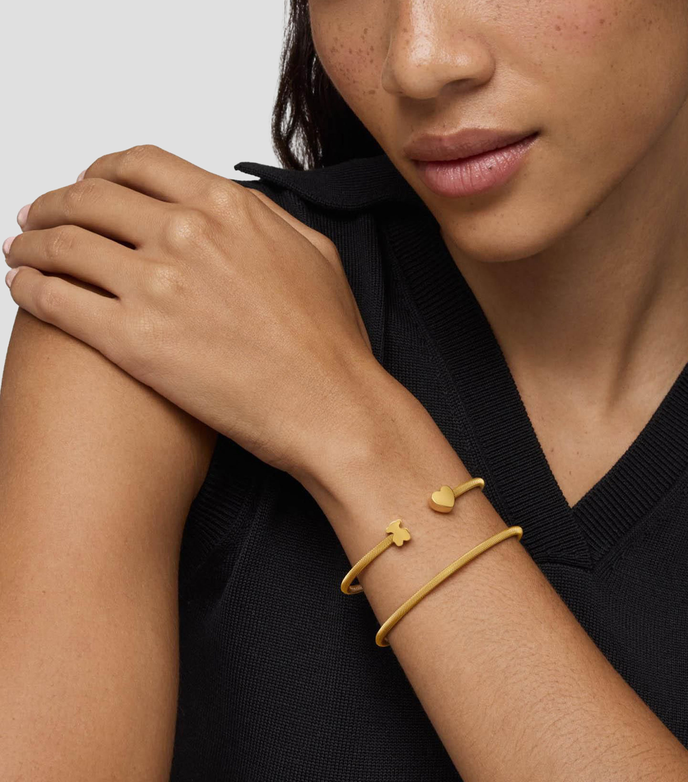 Pulsera envolvente doble en plata Icon Mesh Mujer