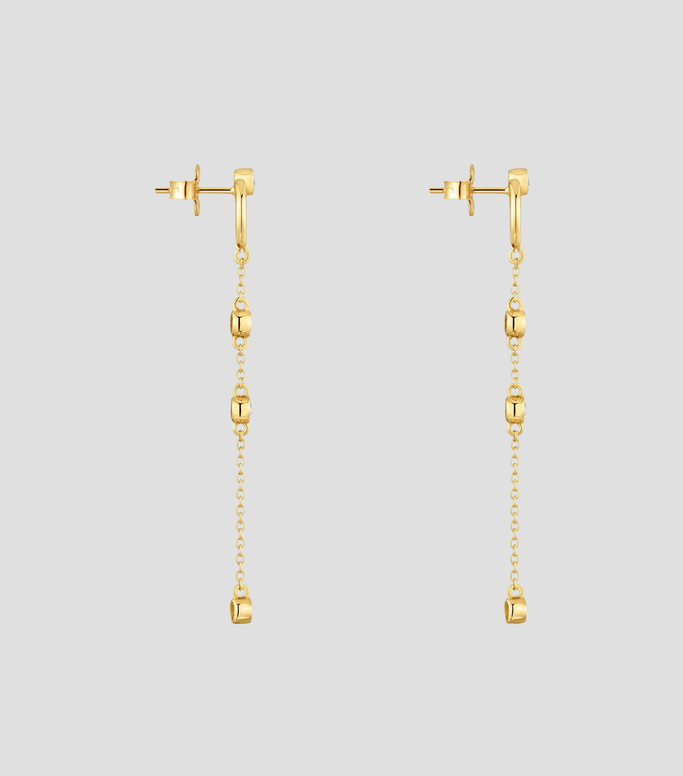 Aretes en Plata .925 con diamantes Straight Mujer