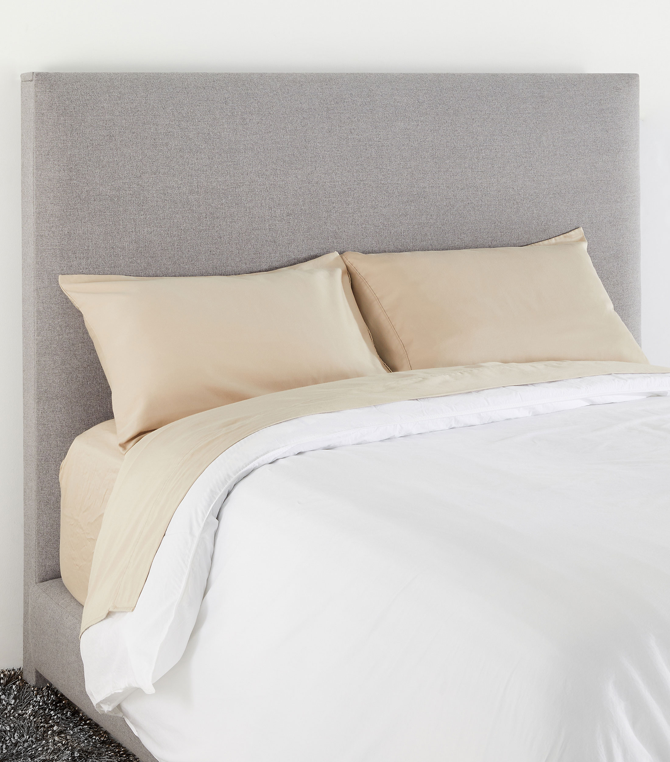 Funda Duvet Percal Stone Wash Matrimonial, Queen Blanca