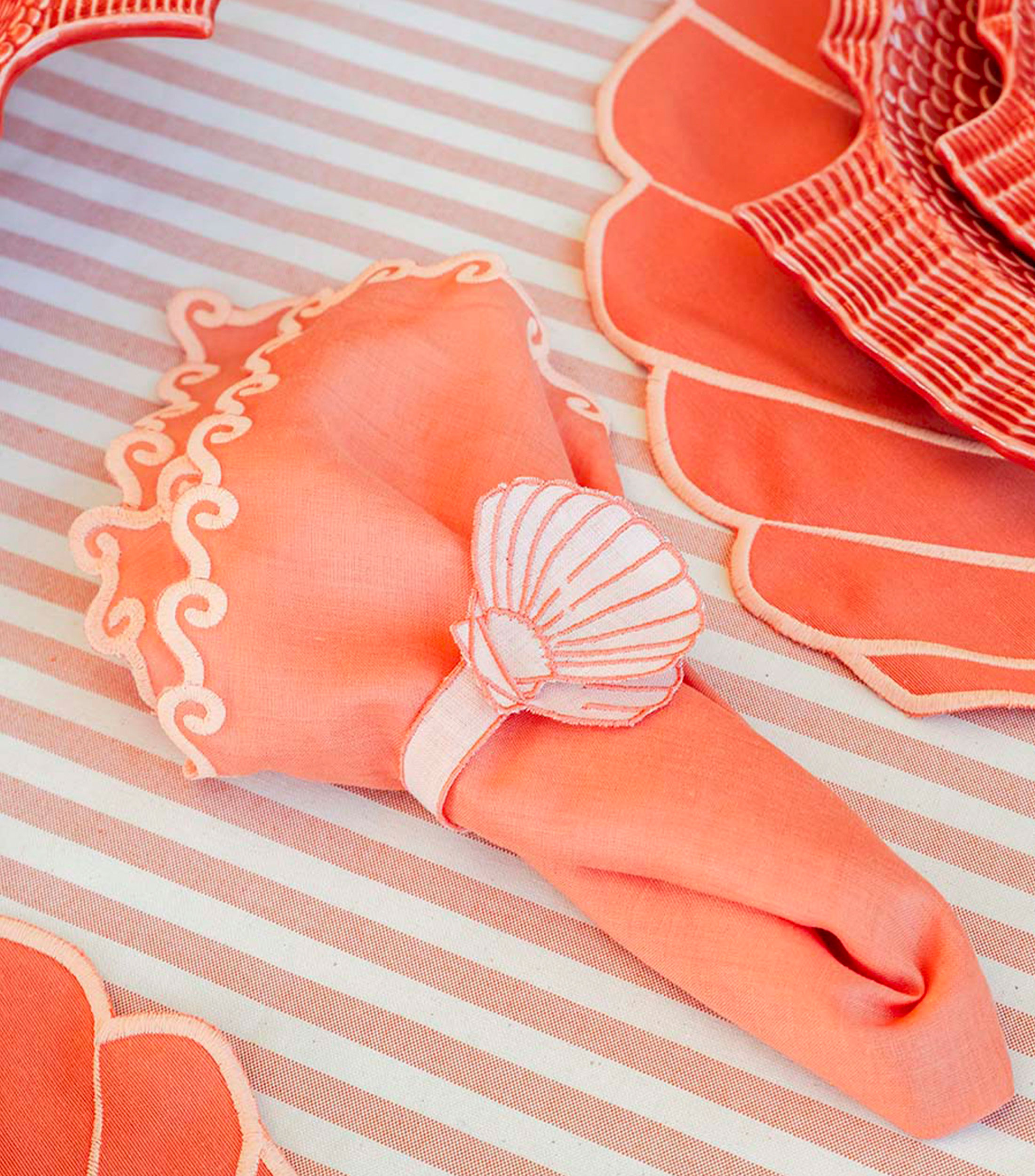 Set de 4 Servilleteros La Mar, Concha coral