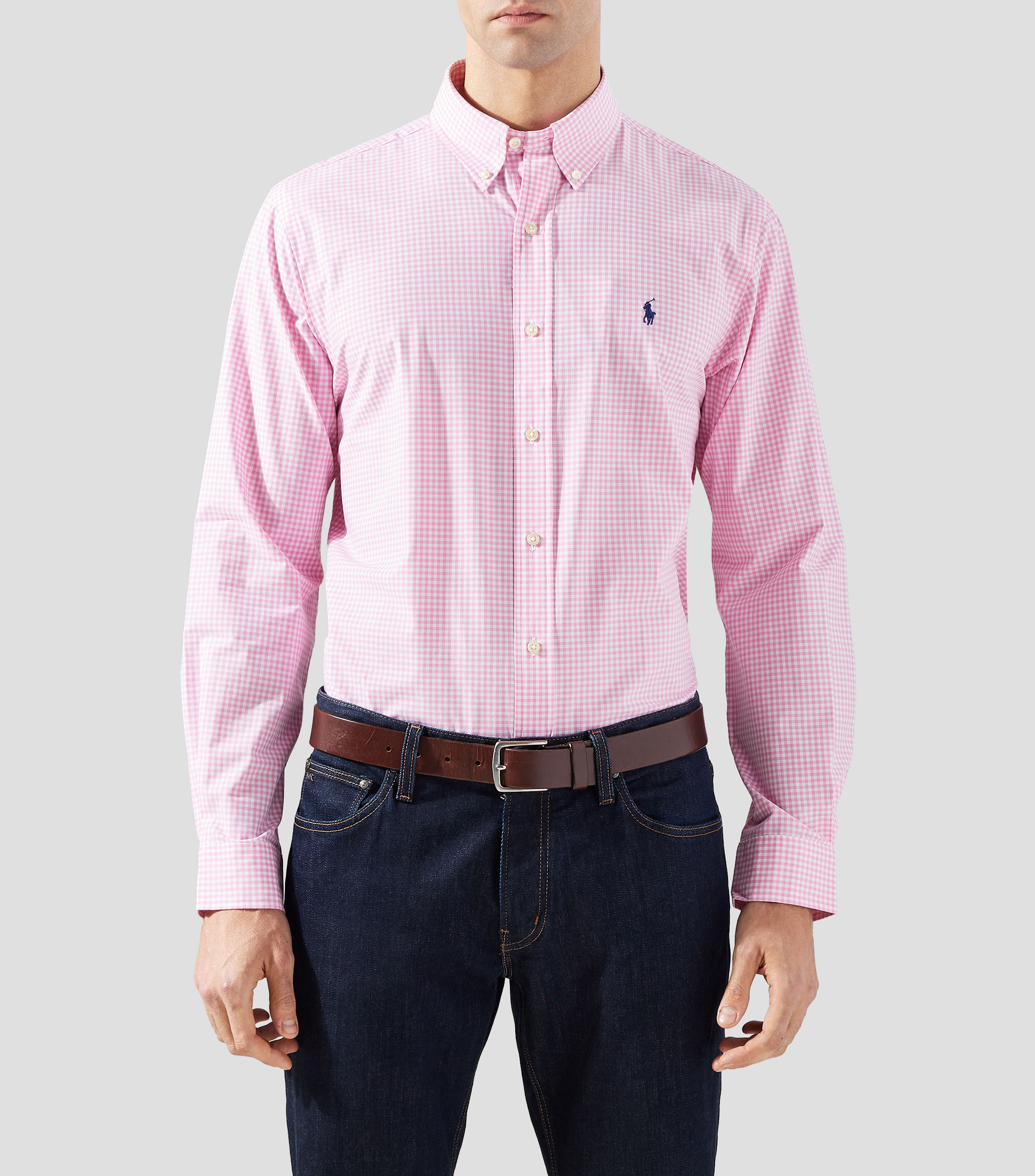 Camisa con cuadros manga larga Hombre