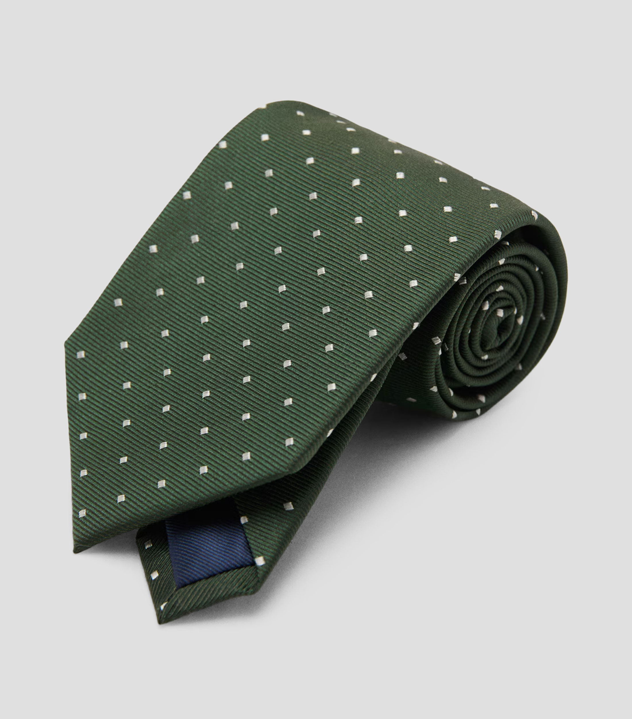 Corbata ancha en seda con microdiseño Hombre