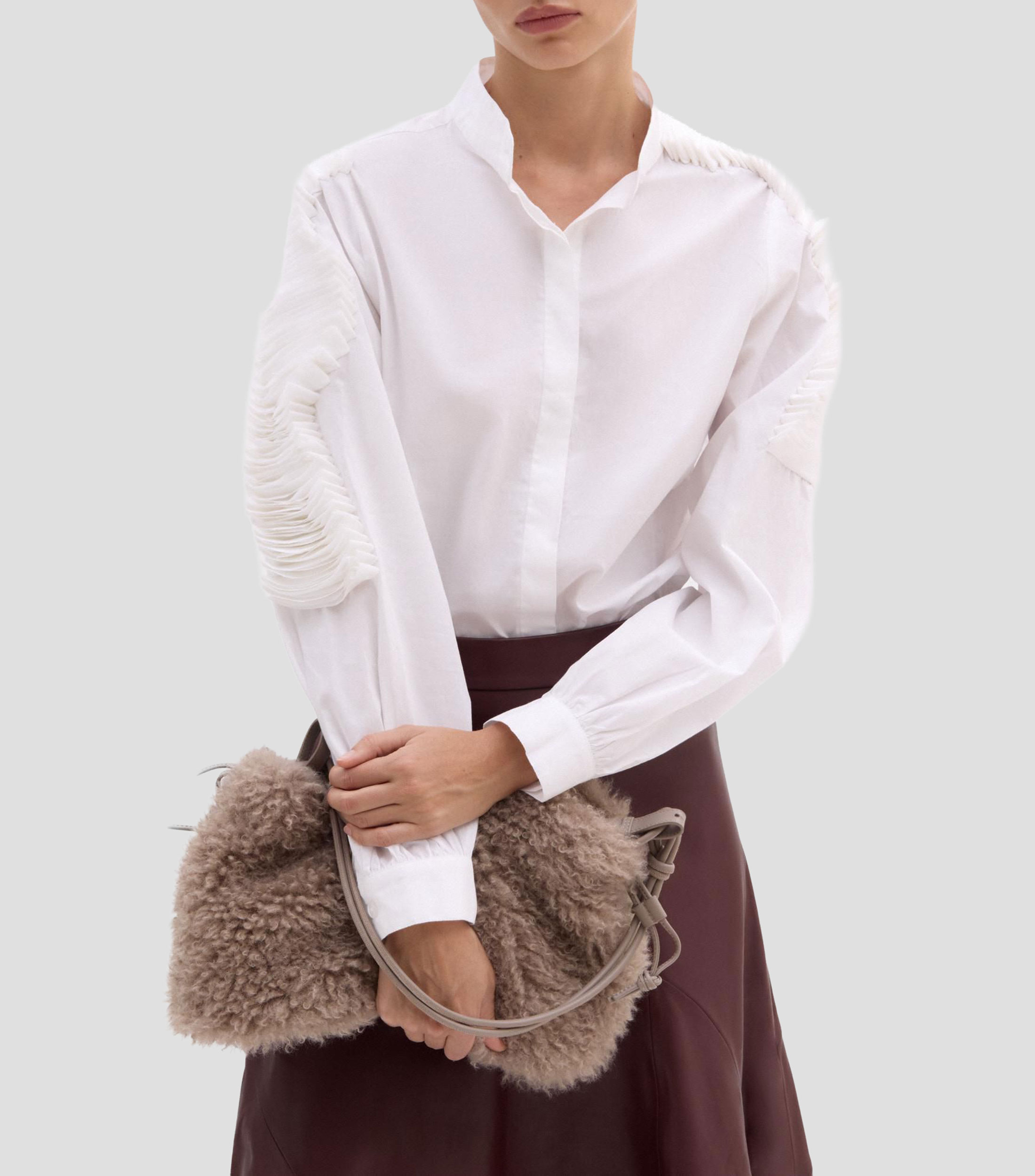 Blusa lisa de manga larga Mujer