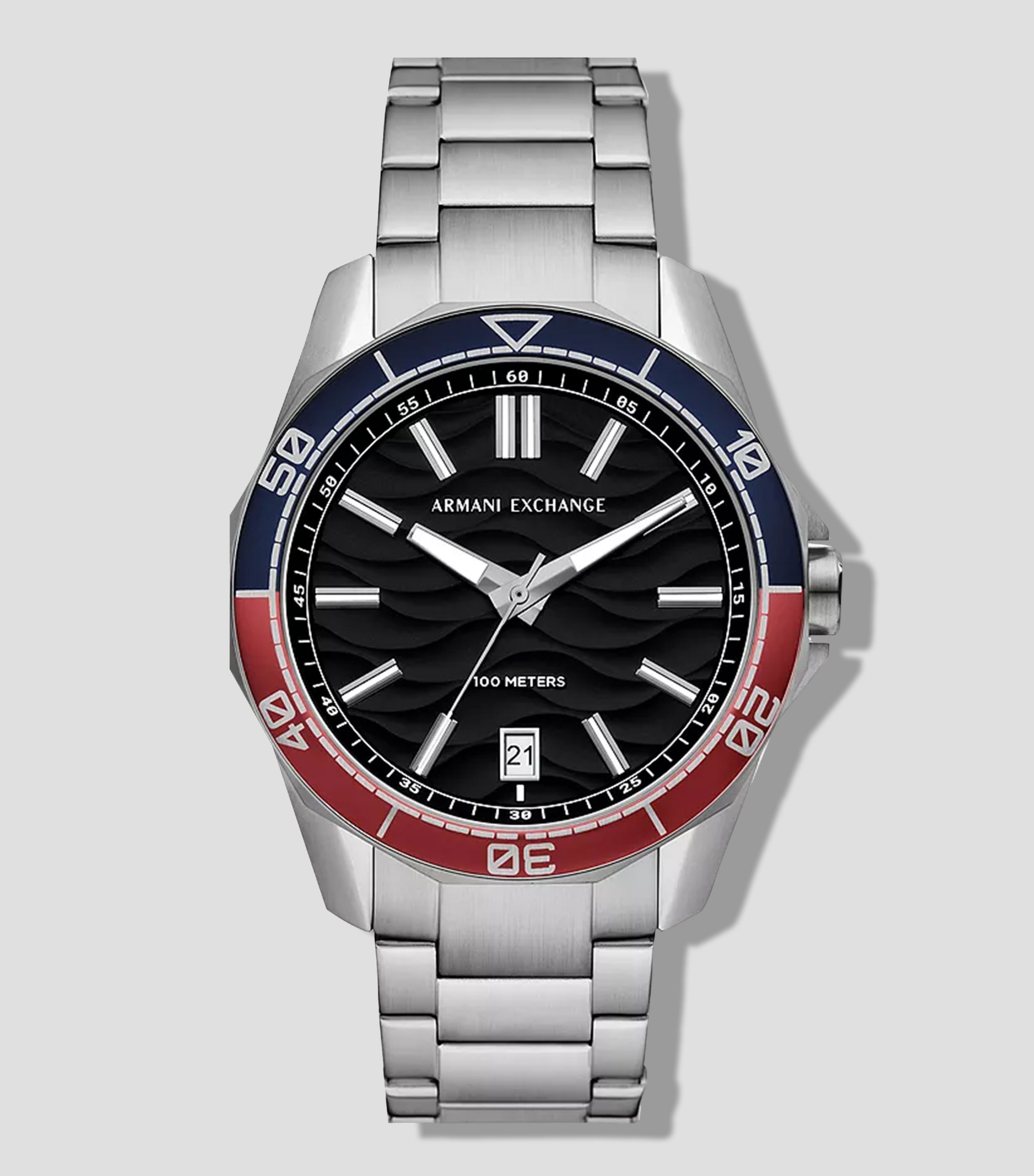 Reloj para Hombre De Vestir Plateado, Azul y Rojo