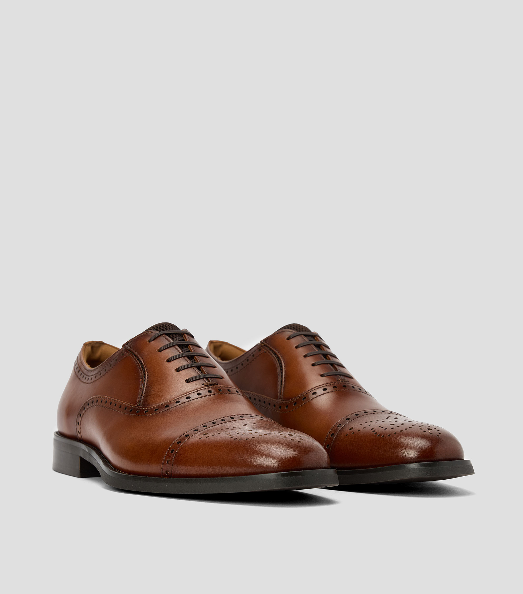 Zapatos de vestir bostonianos en piel lisos Hombre