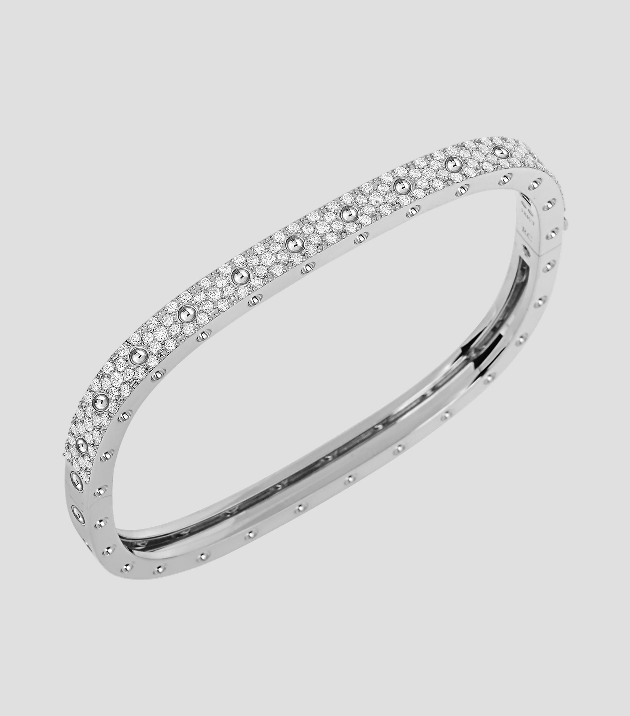 Brazalete en oro blanco de 18 kilates con diamantes Pois Moi Mujer