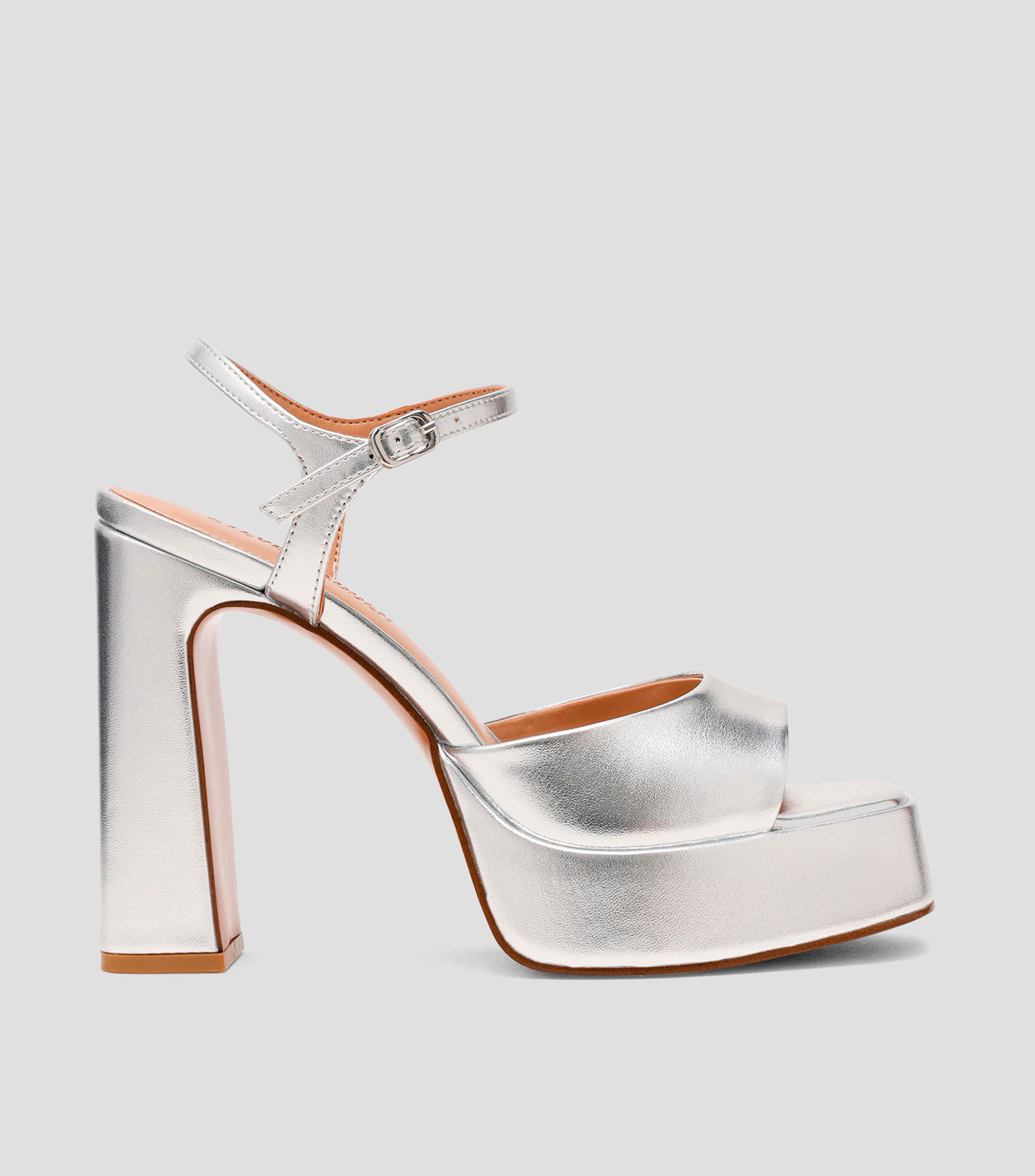 Sandalias con tacón alto cuadrado Mujer