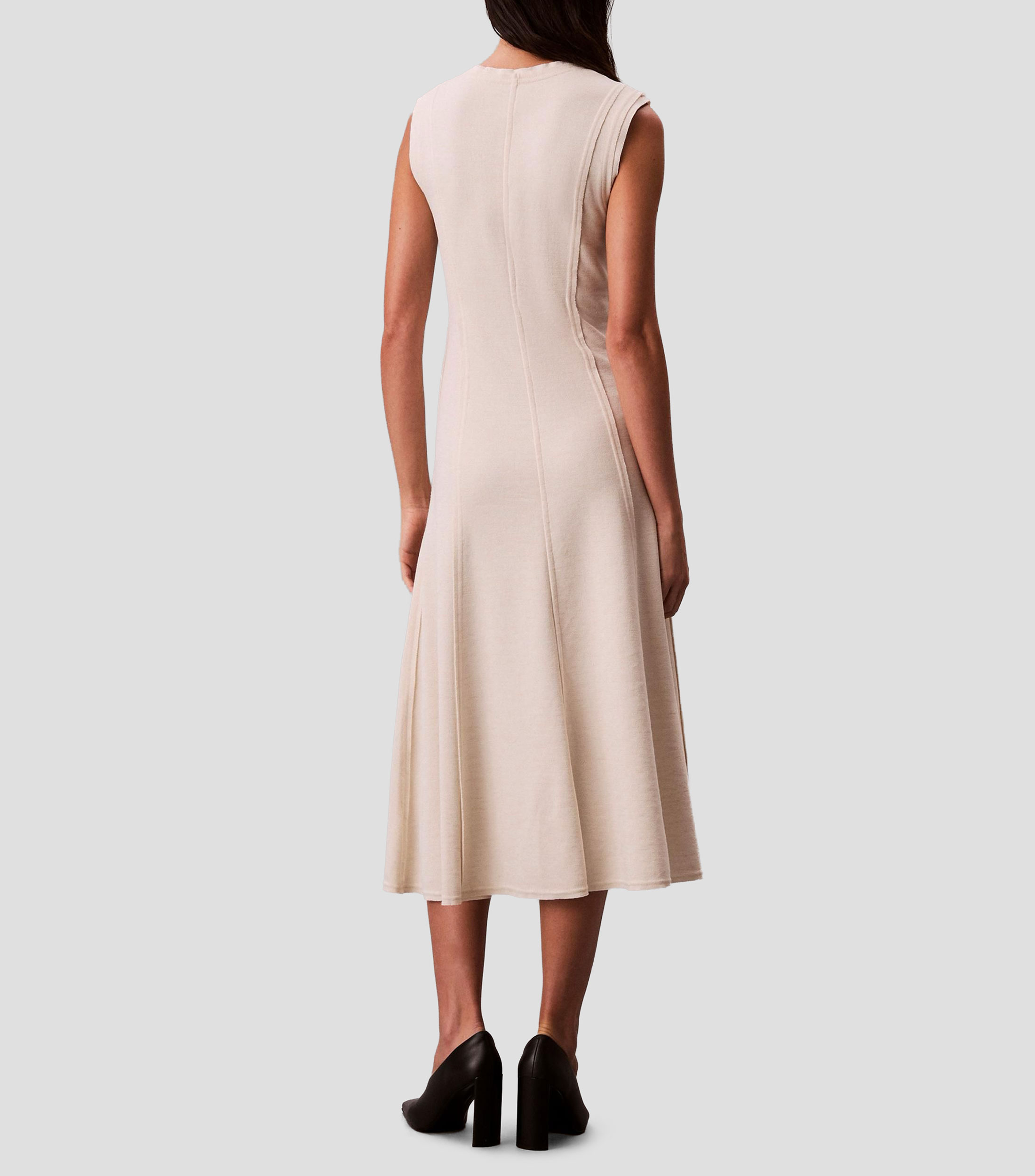 Vestido largo liso Mujer