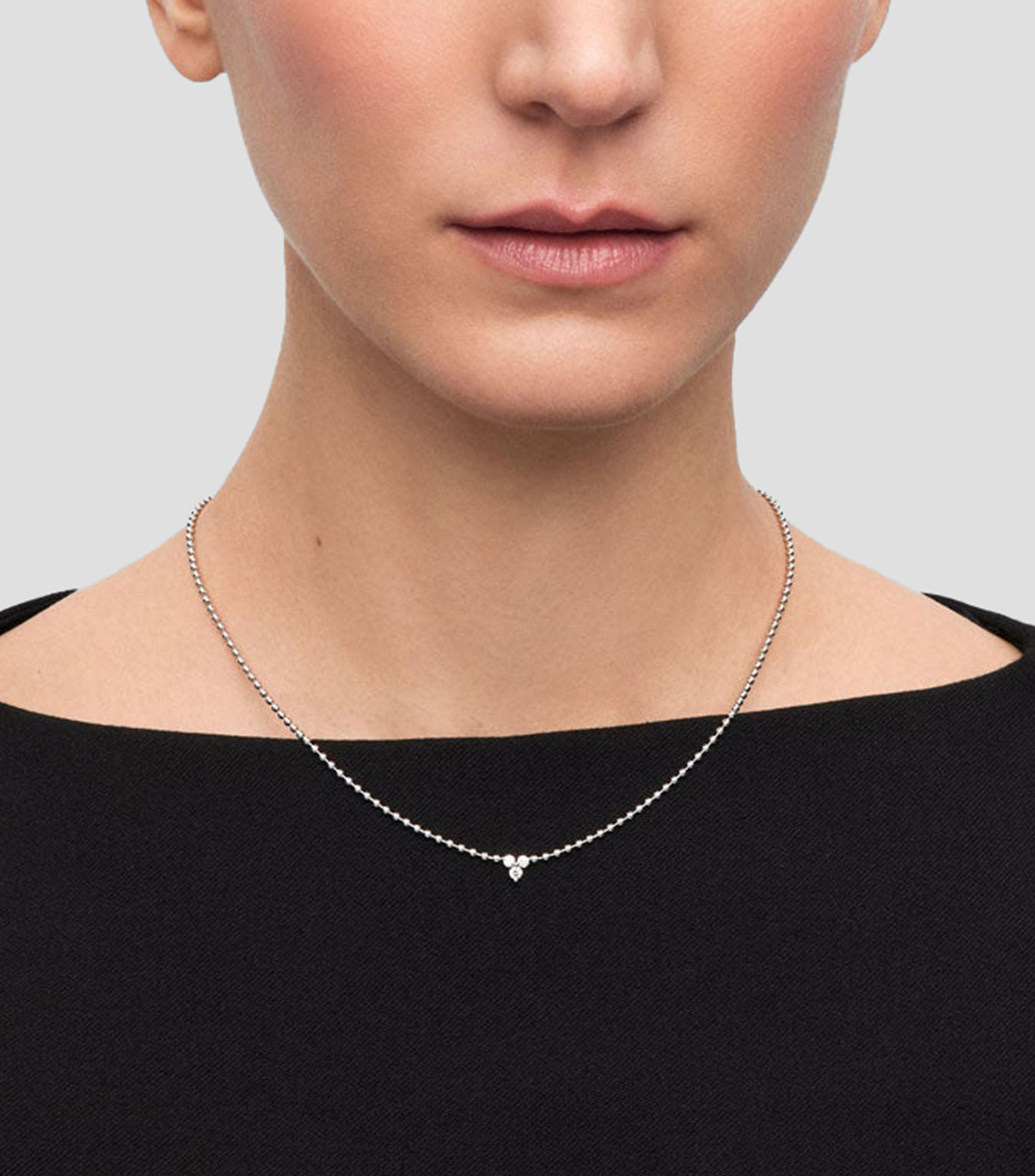 Colgante en oro blanco 18 Kilates con diamante Mujer