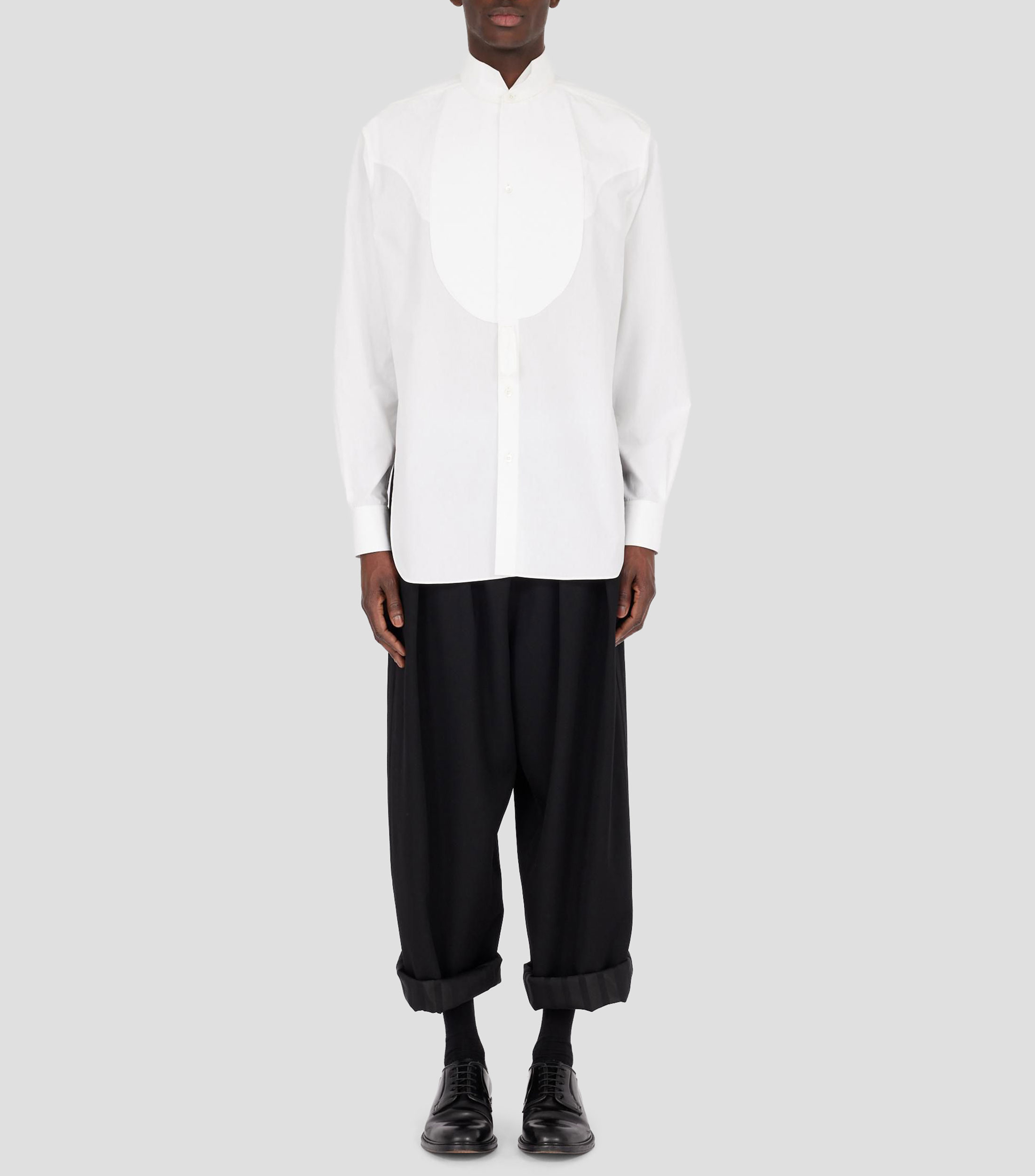 Camisa de vestir lisa y manga larga Hombre
