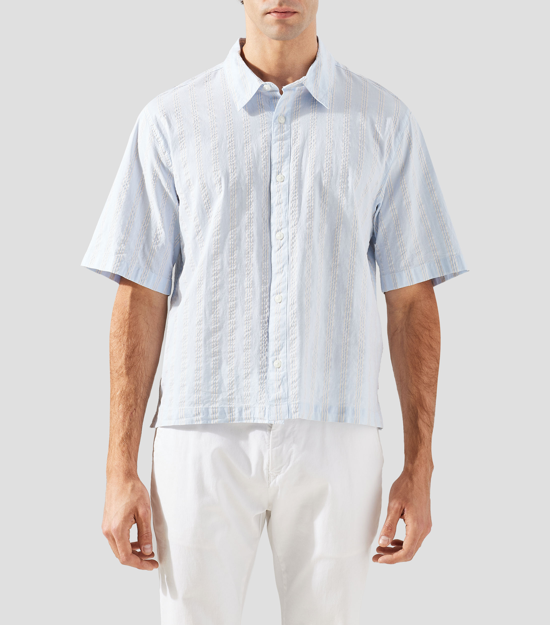 Camisa rayas manga corta Hombre