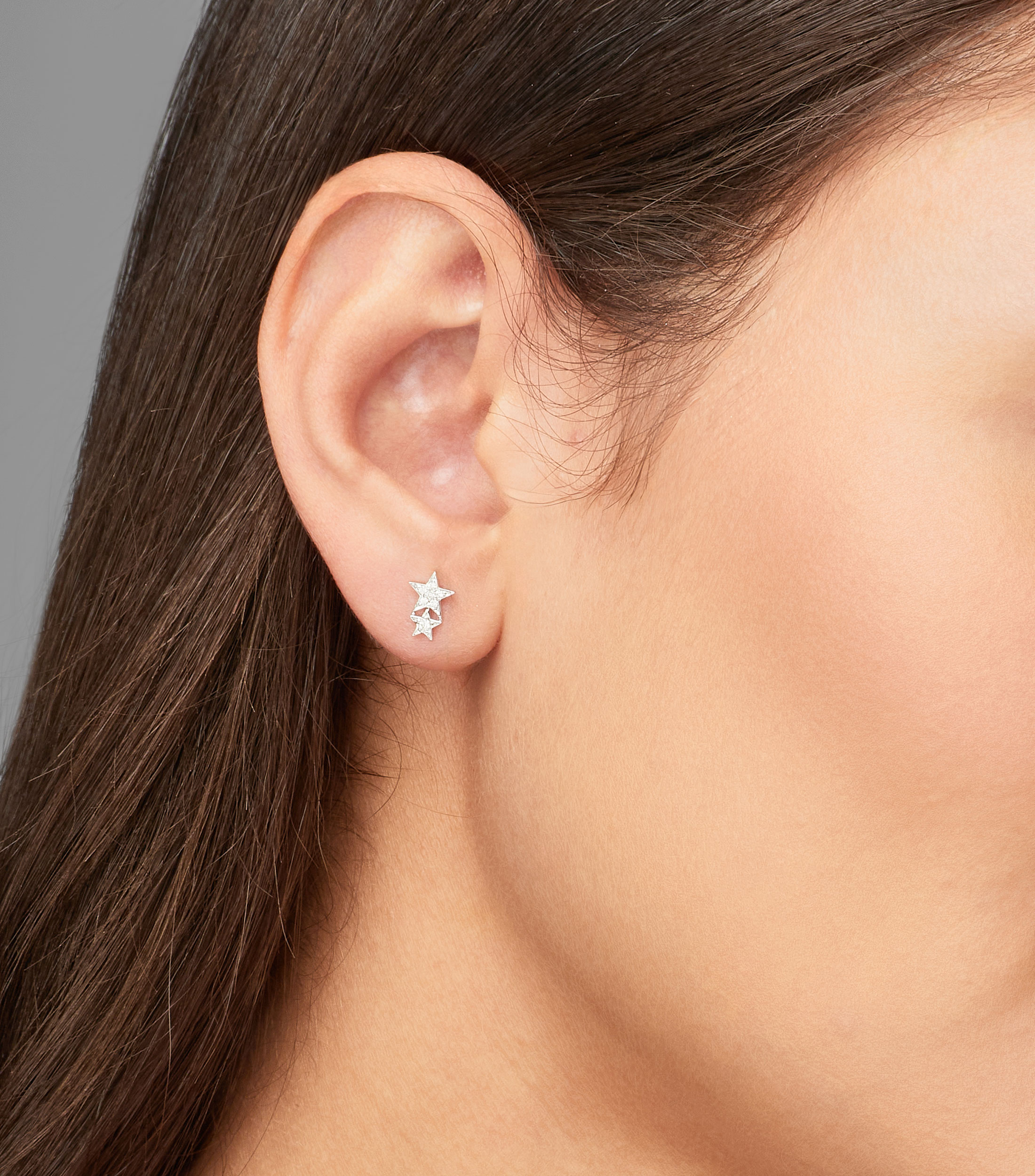 Broqueles en Oro blanco de 18 Kilates con diamantes Mujer