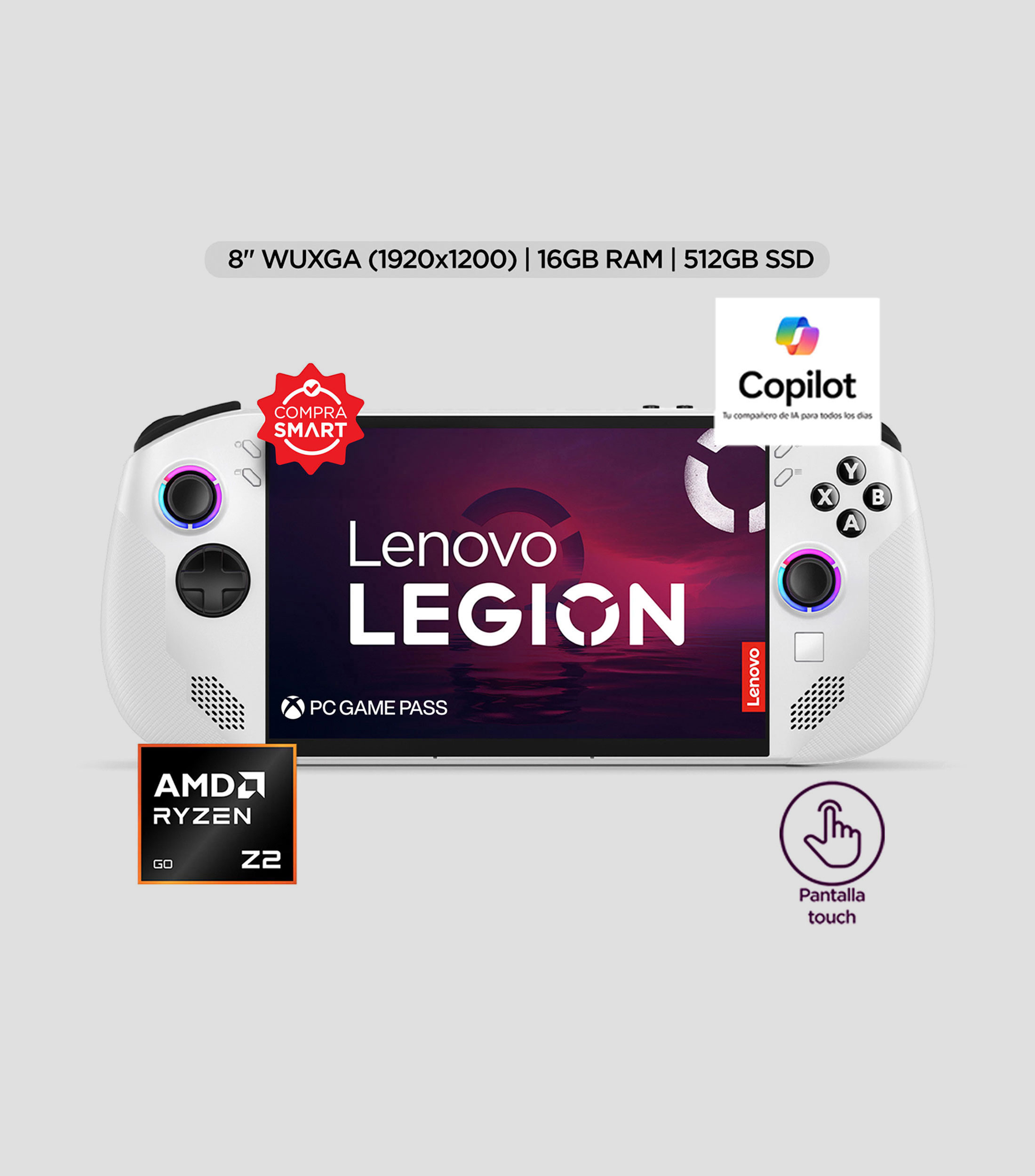 Consola Gaming Lenovo, Legion Go S, AMD RYZEN Z2 8" 16GM RAM 512 GB SSD, PC Game Pass