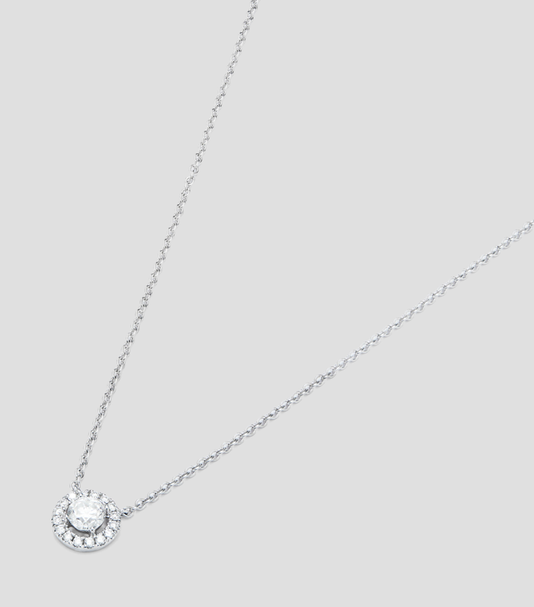 Collar colgante en Oro blanco de 18 Kilates con diamante Mujer