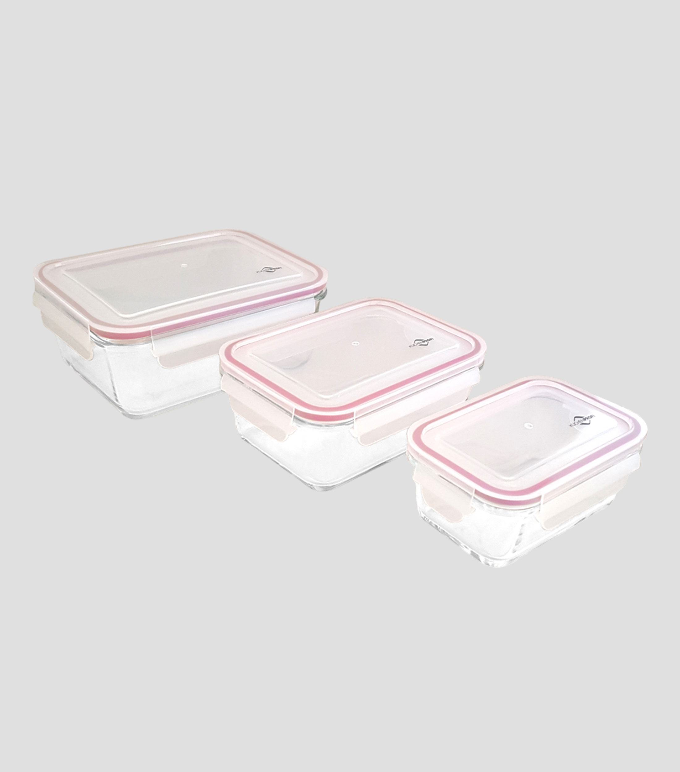 Set 3 Contenedores para Alimento Transparente