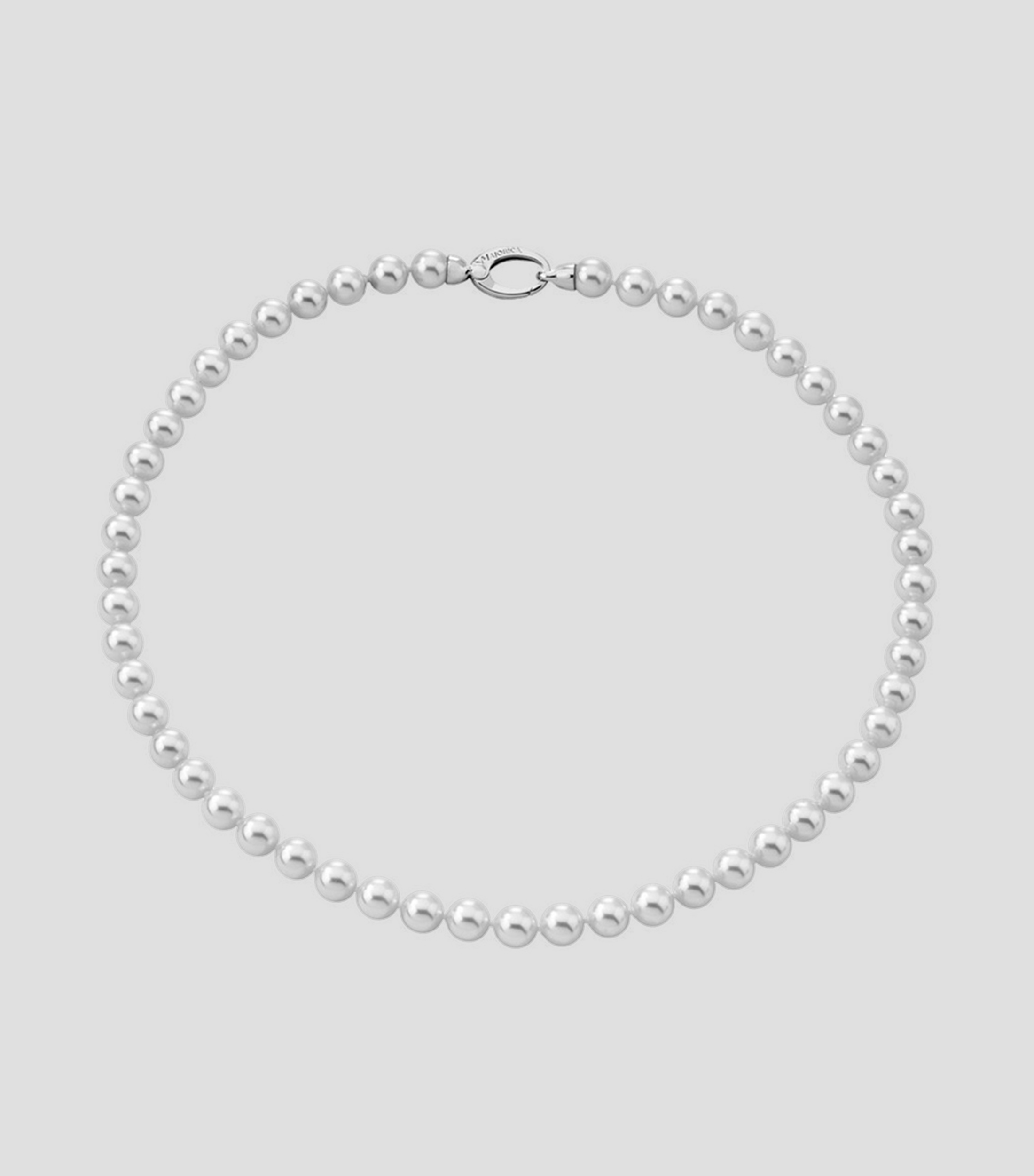 Collar Lyra en plata con perlas Mujer