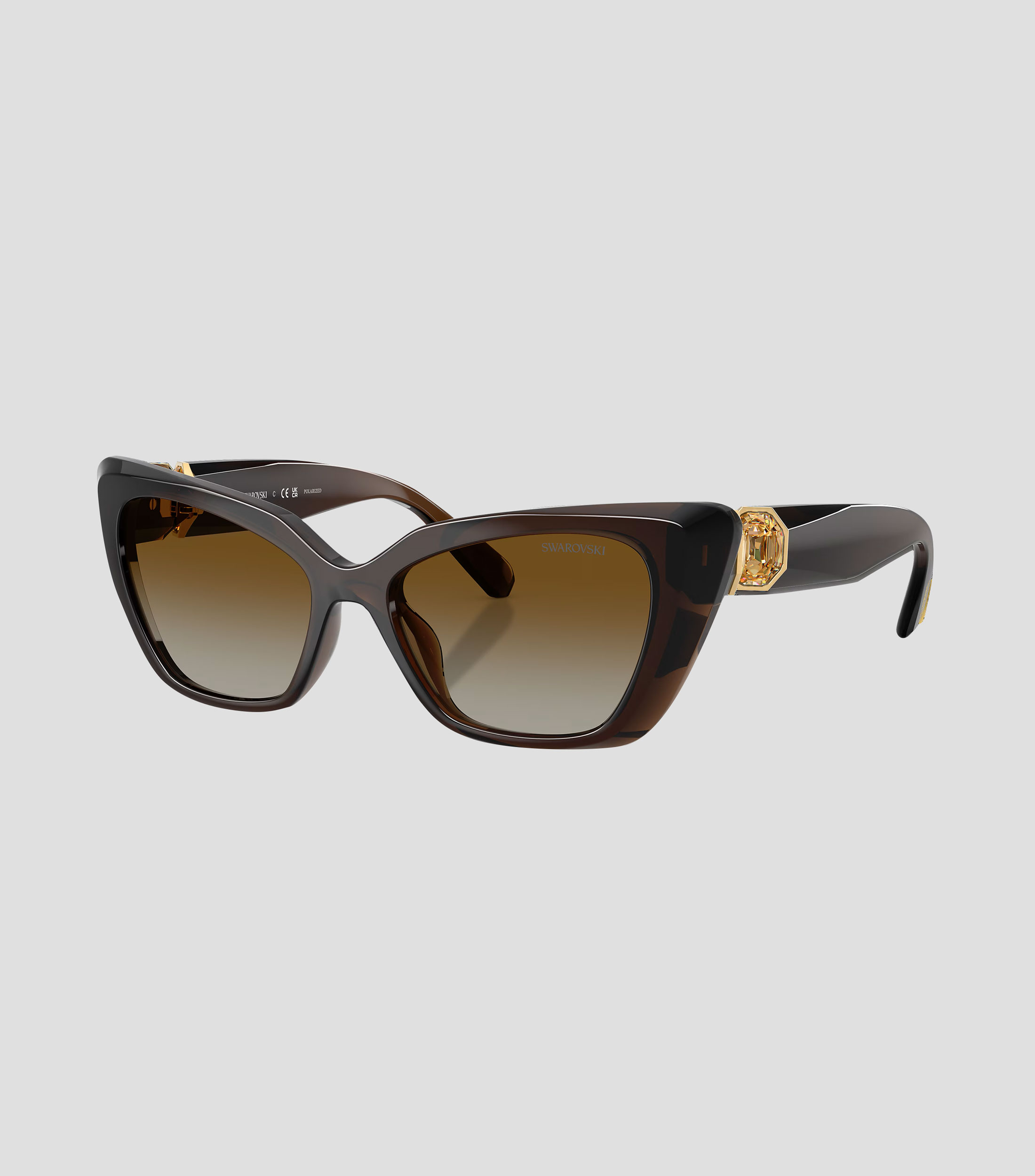 Lentes de sol ojo de gato marrón Mujer