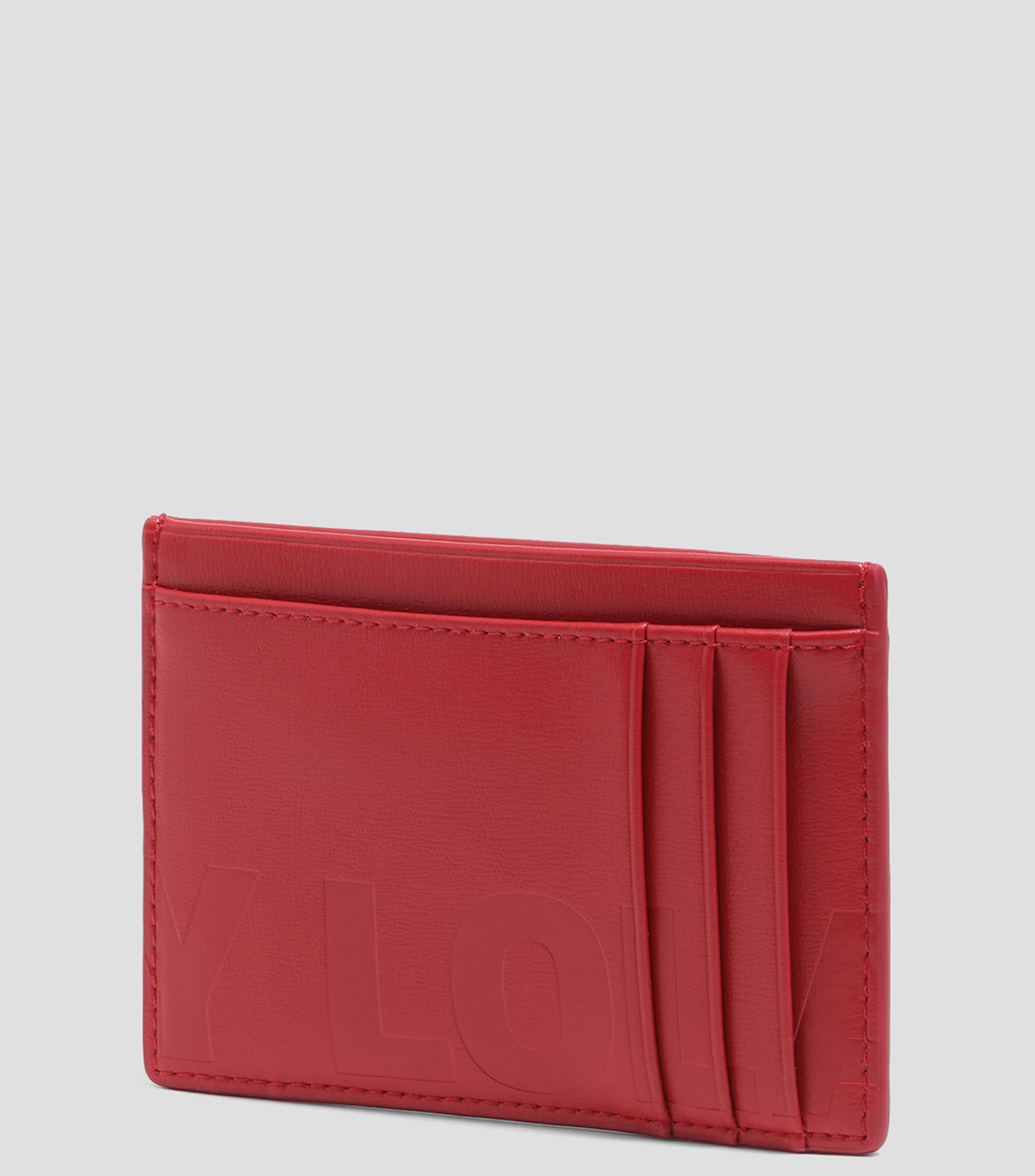 Tarjetero en piel rojo Mujer