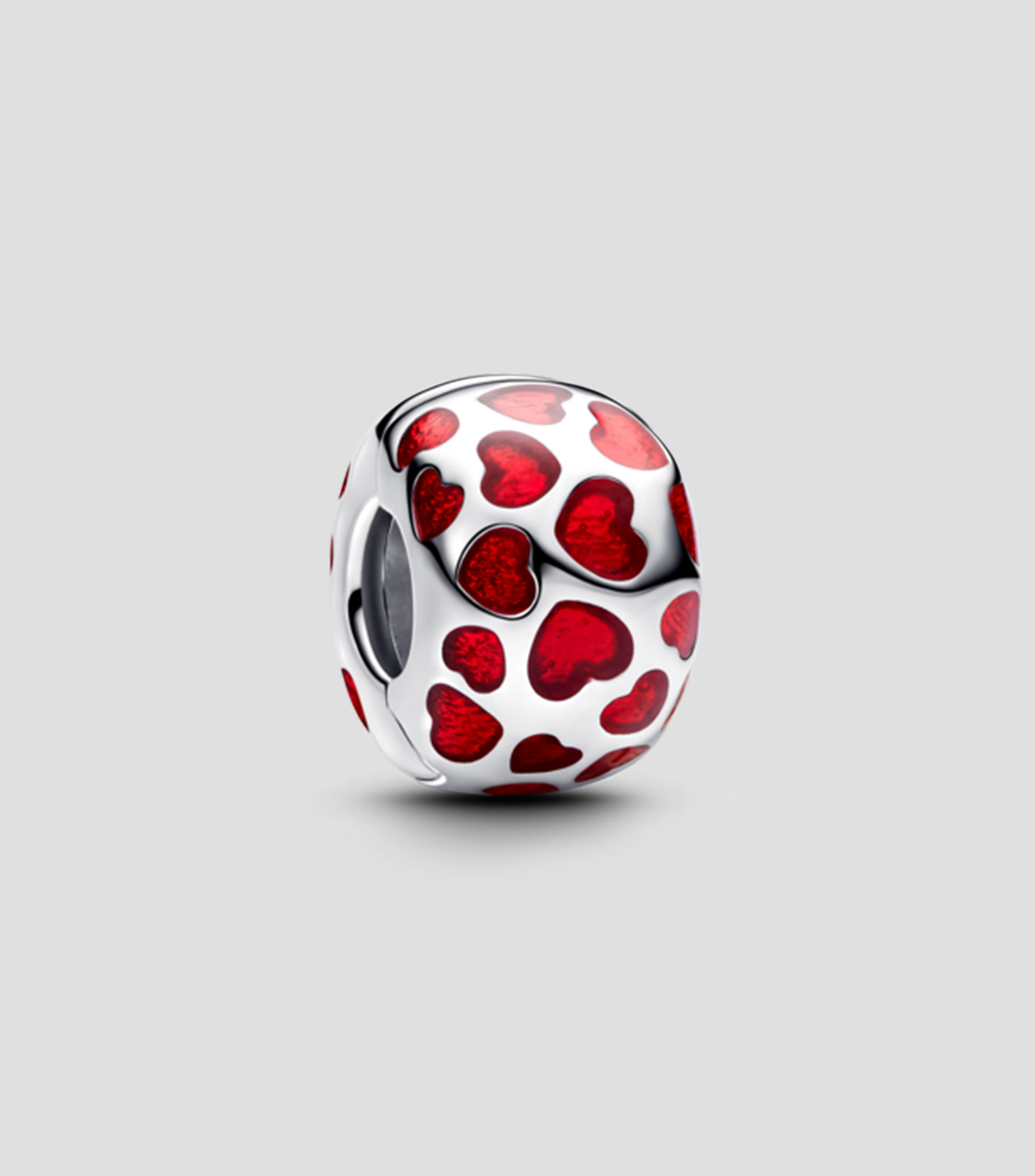 Charm en plata .925 redondo con corazones Unisex