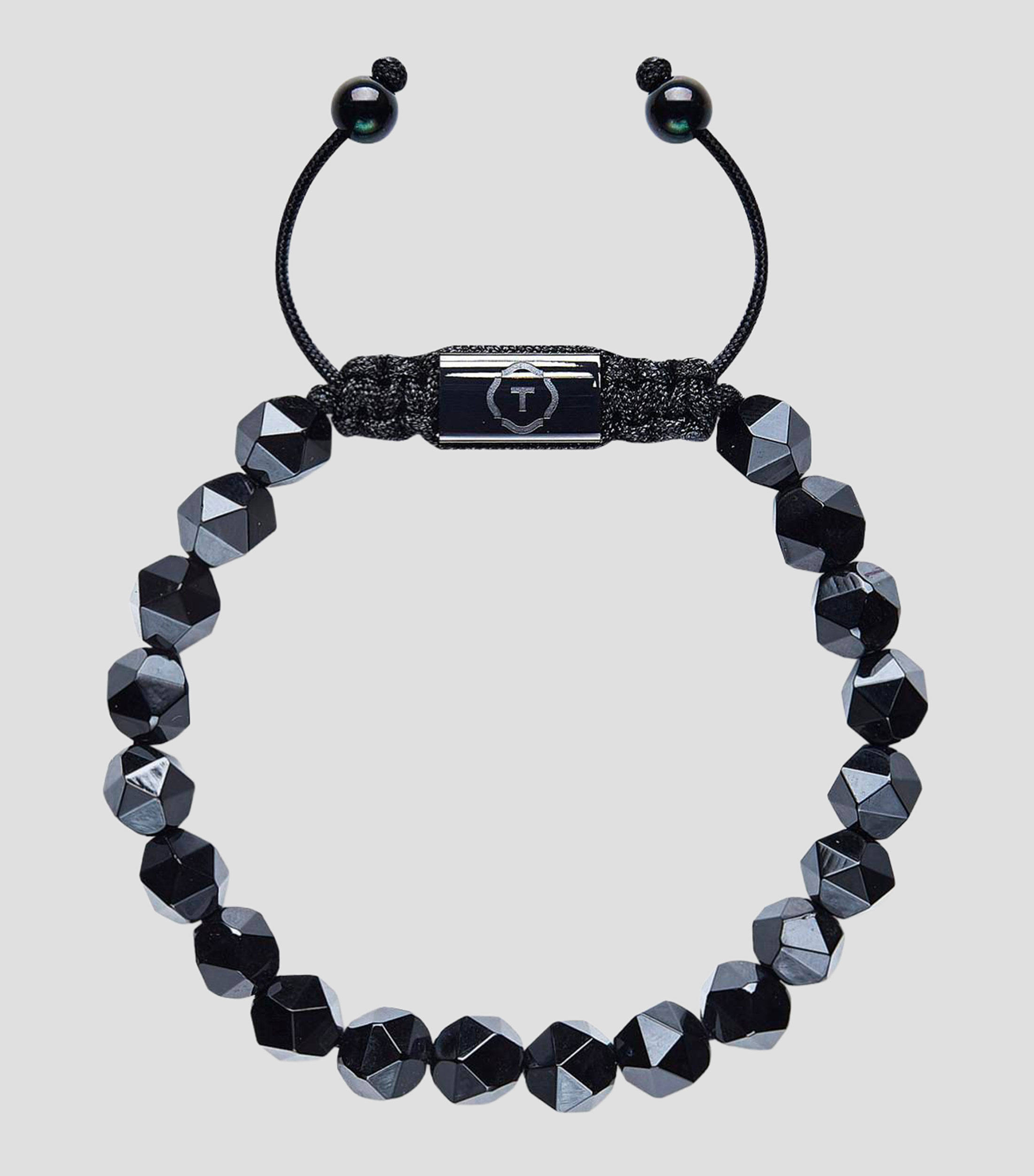 Pulsera ajustable con ónix facetada Unisex