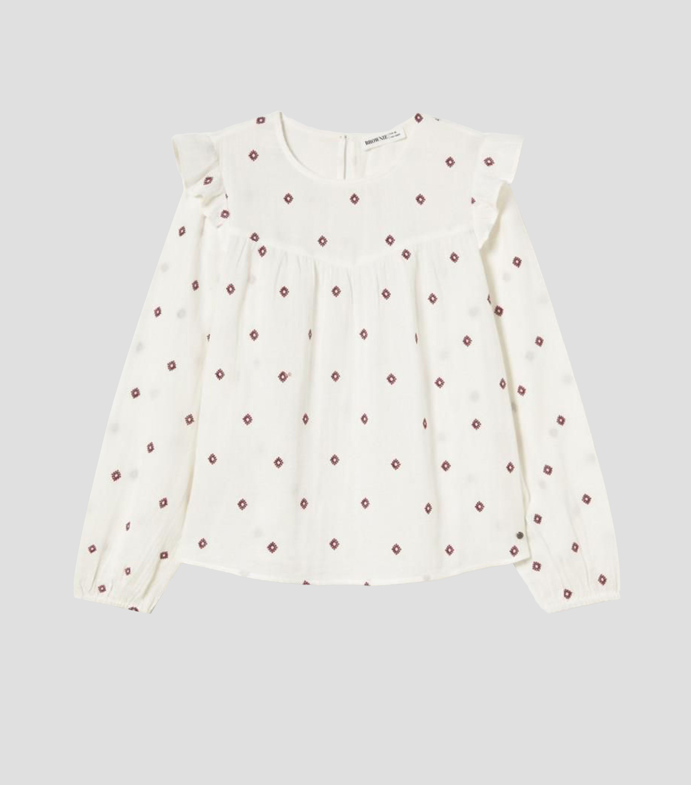 Blusa estampada manga larga Mujer
