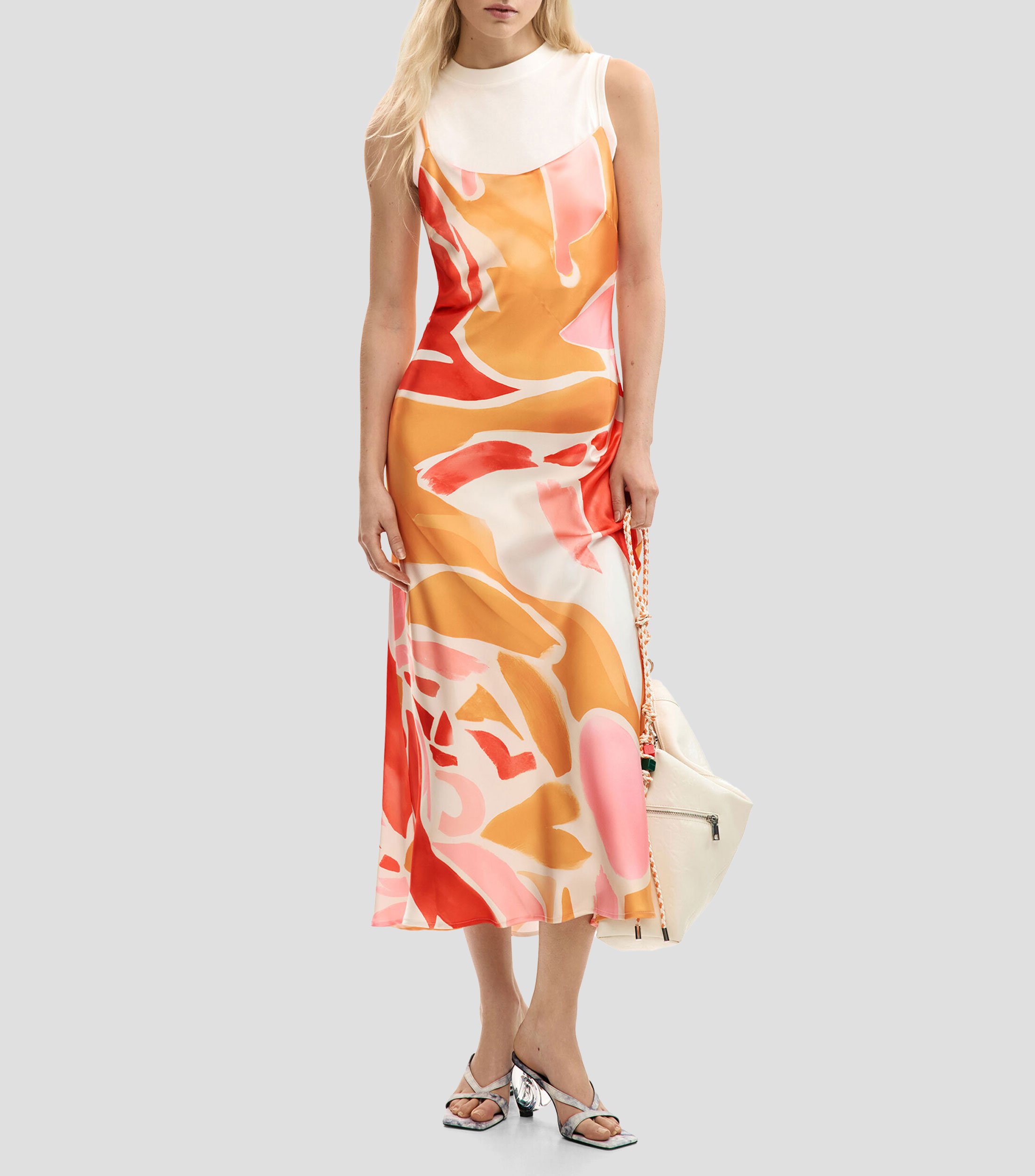 Vestido largo estampado Mujer