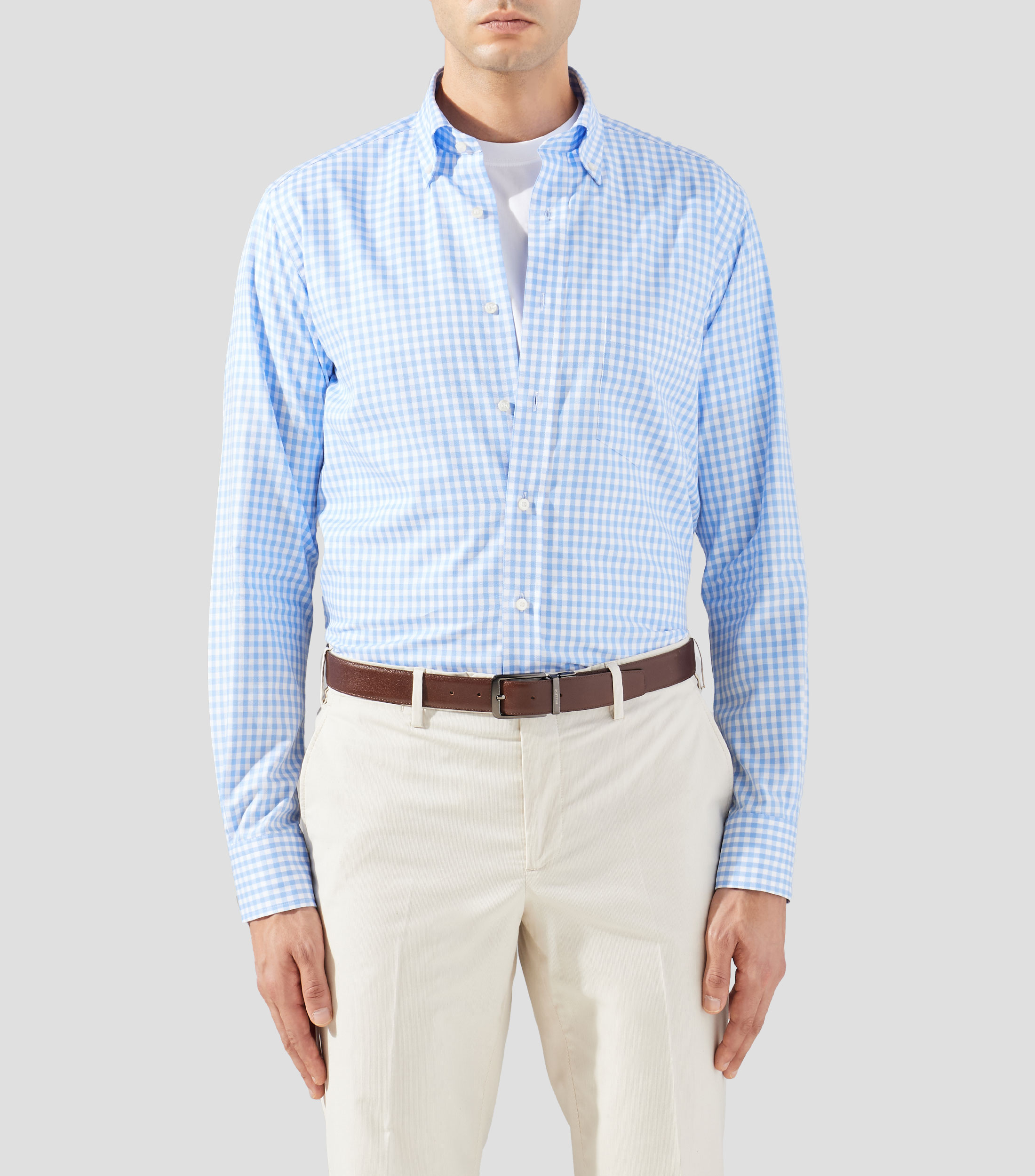 Camisa de cuadros manga larga Hombre