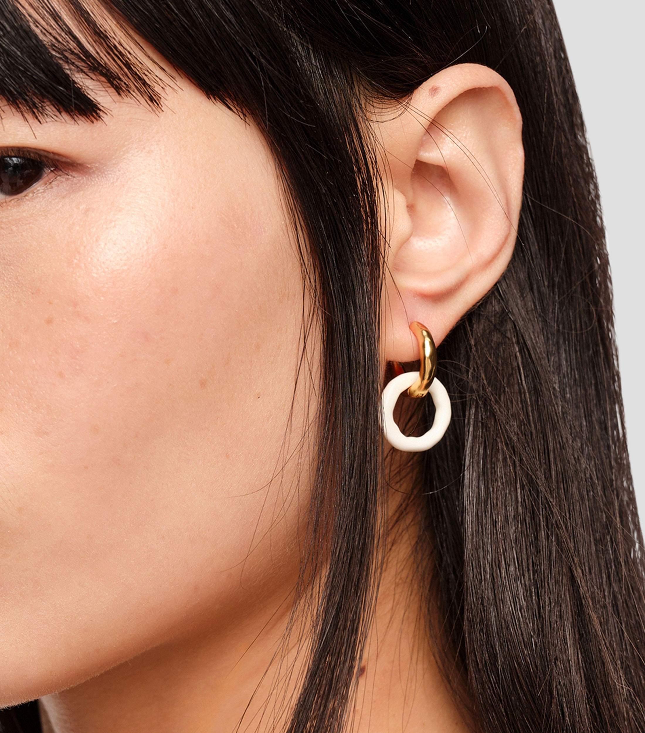Pendientes doble aro textura Mujer