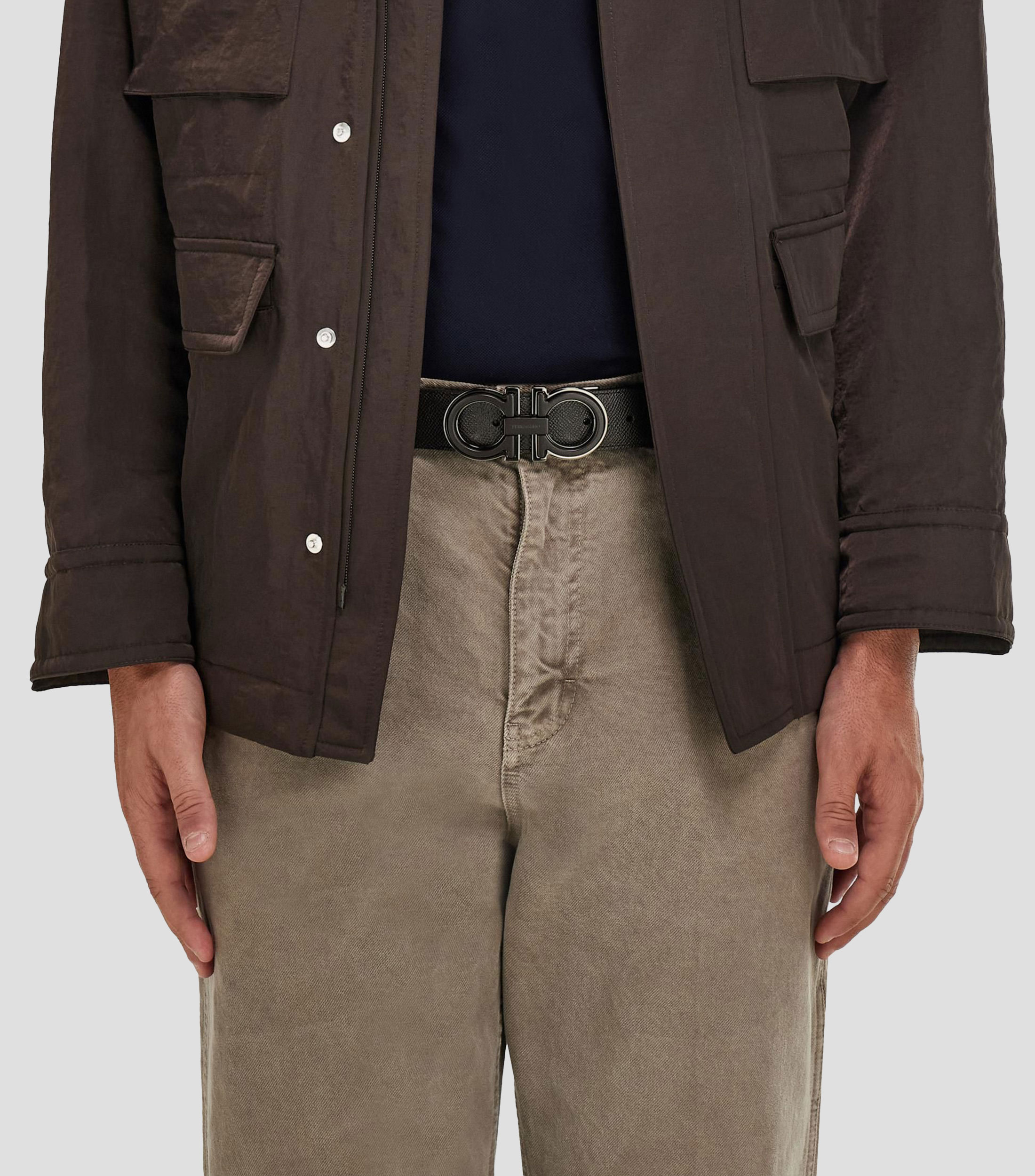 Cinturón reversible y ajustable Gancini Hombre