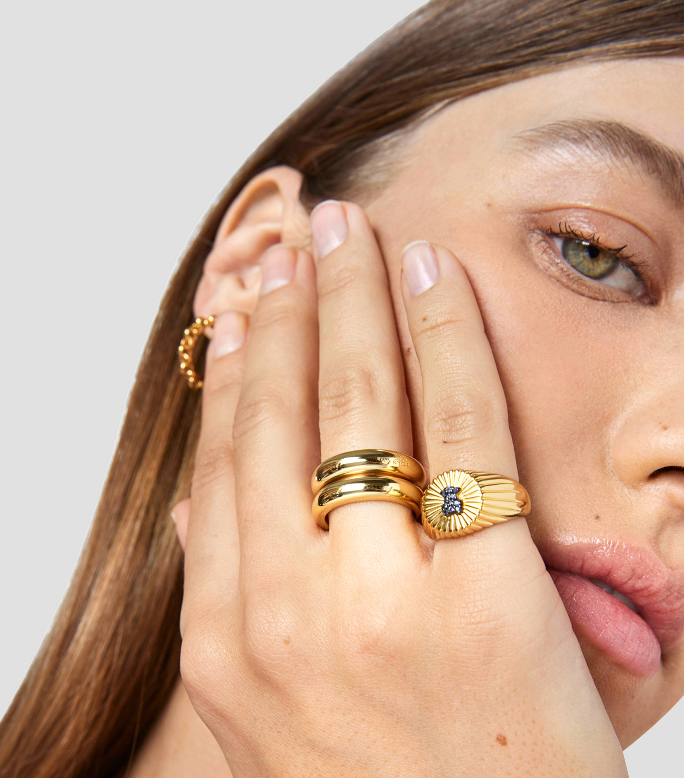 Anillo ancho Iris Motif con iolitas Mujer