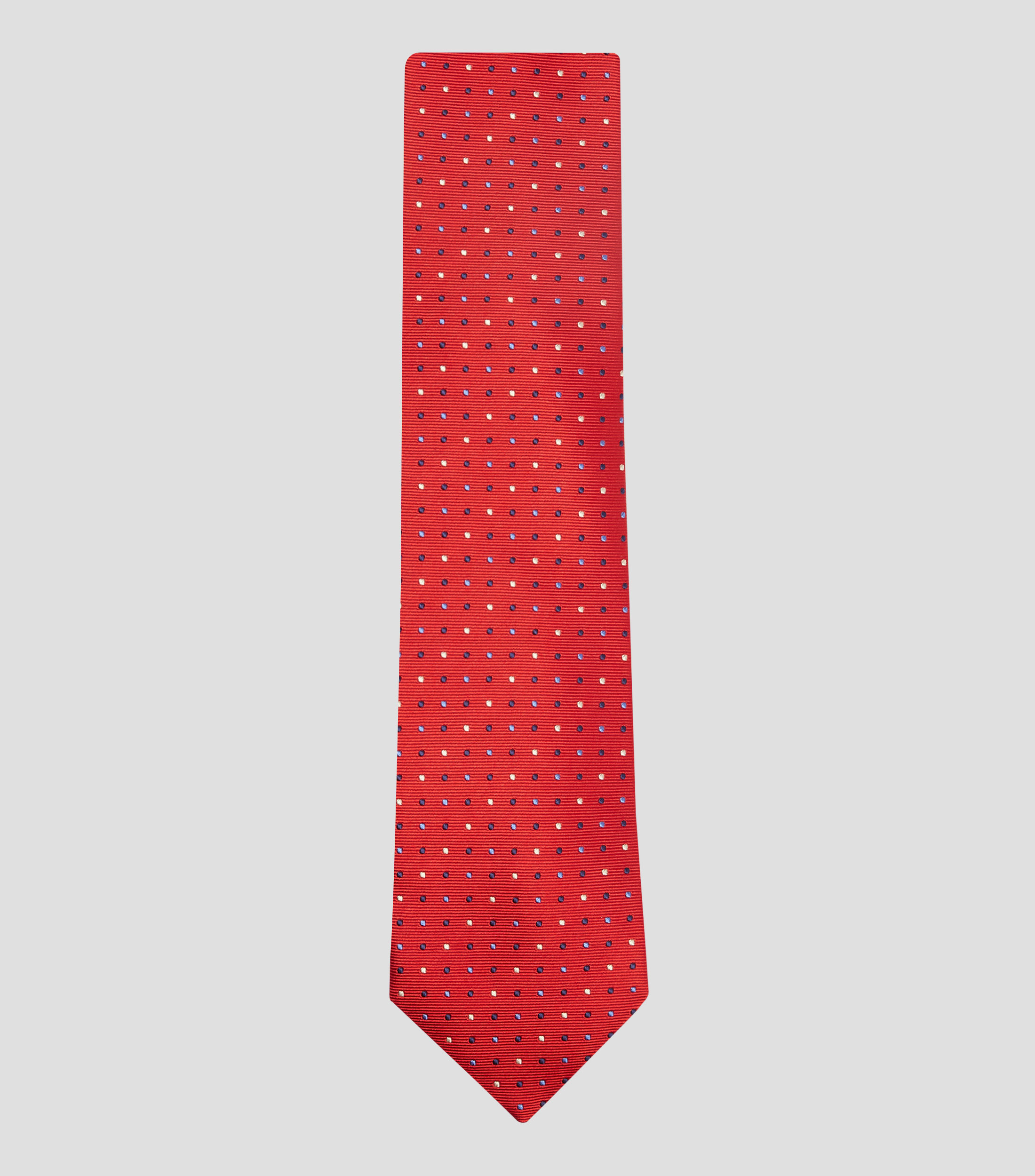 Corbata ancha en seda roja polkadots