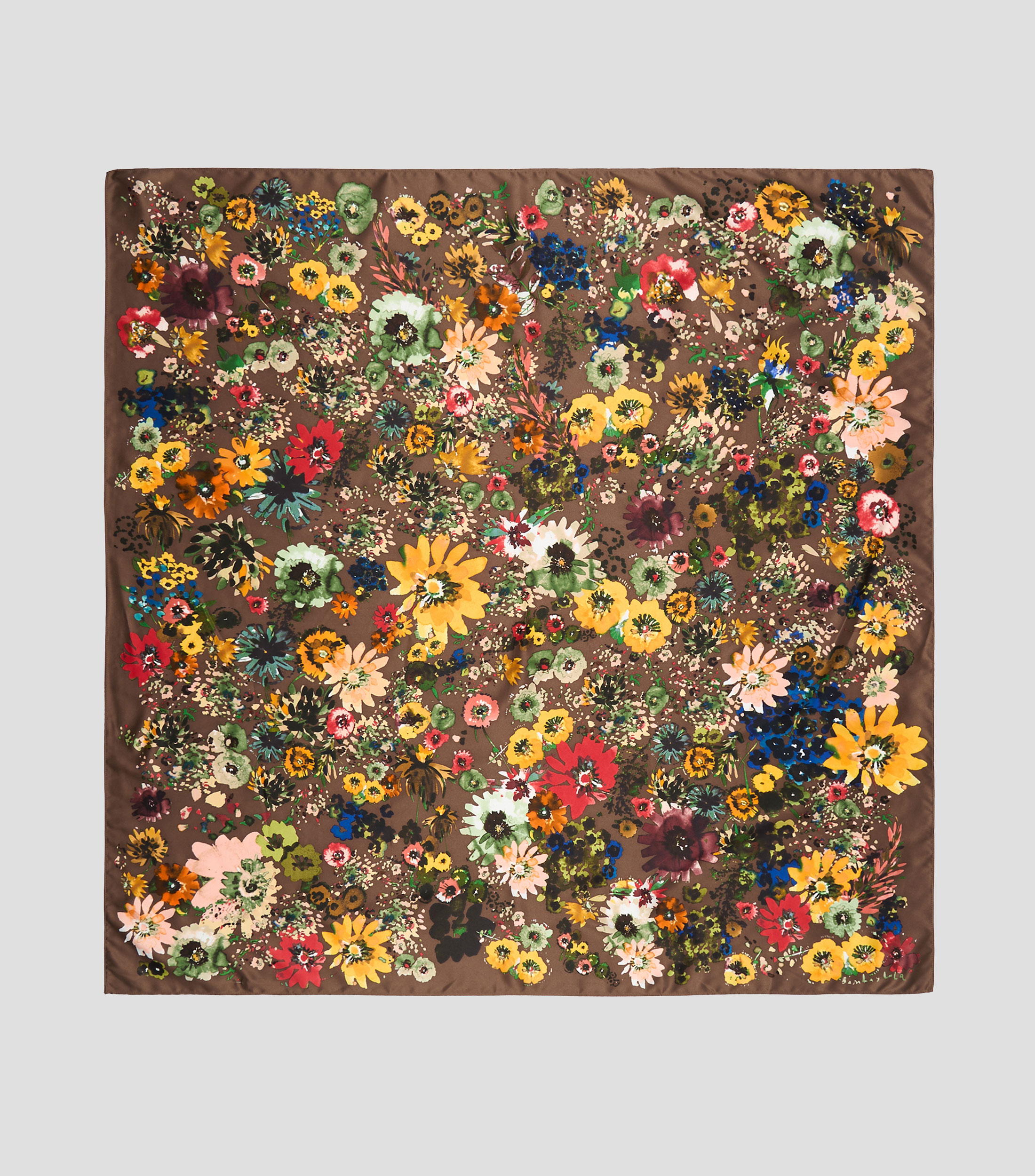 Pañuelo con estampado de flores acuarela Mujer