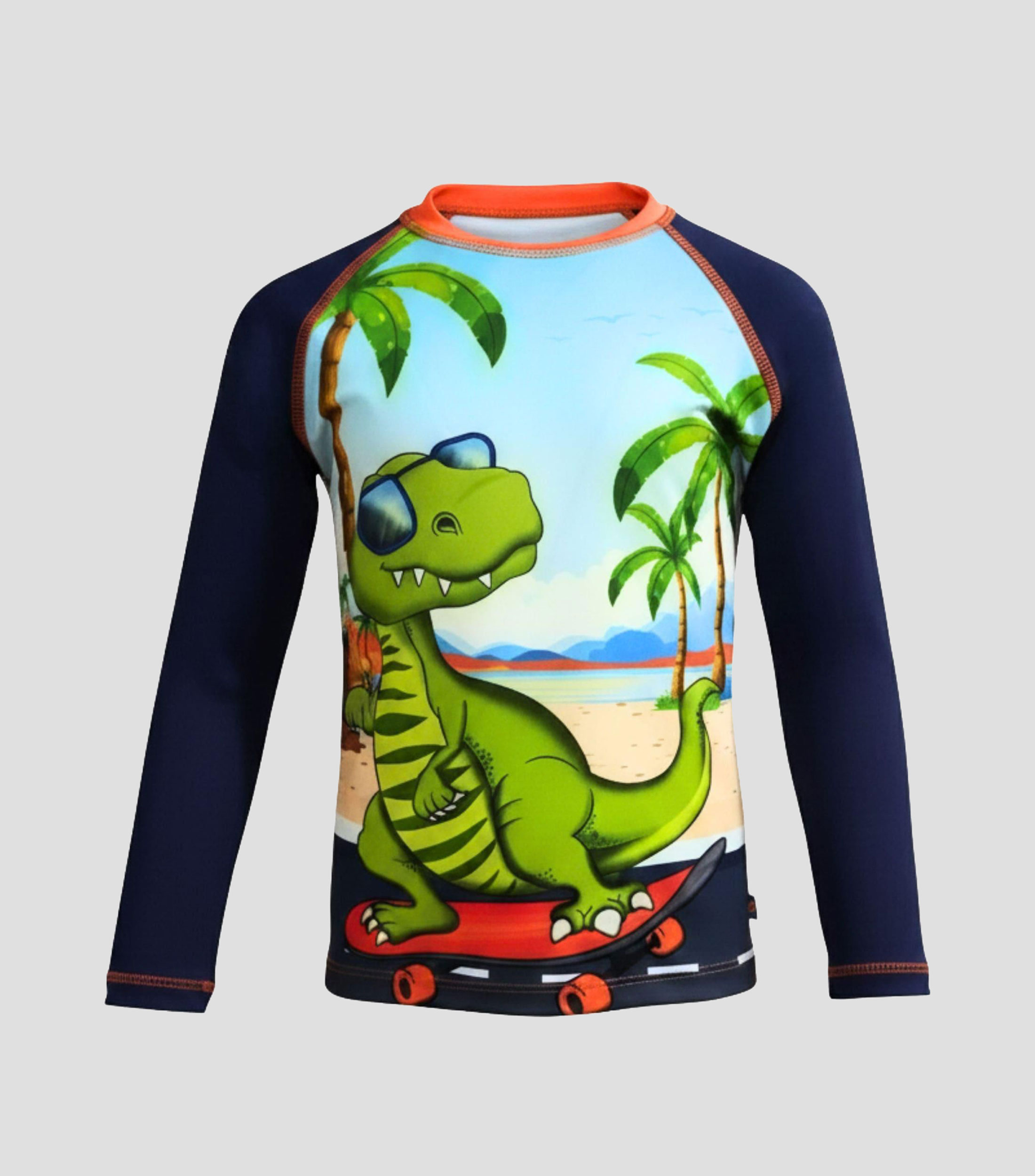 Playera traje de baño Dino Skate estampado Niño