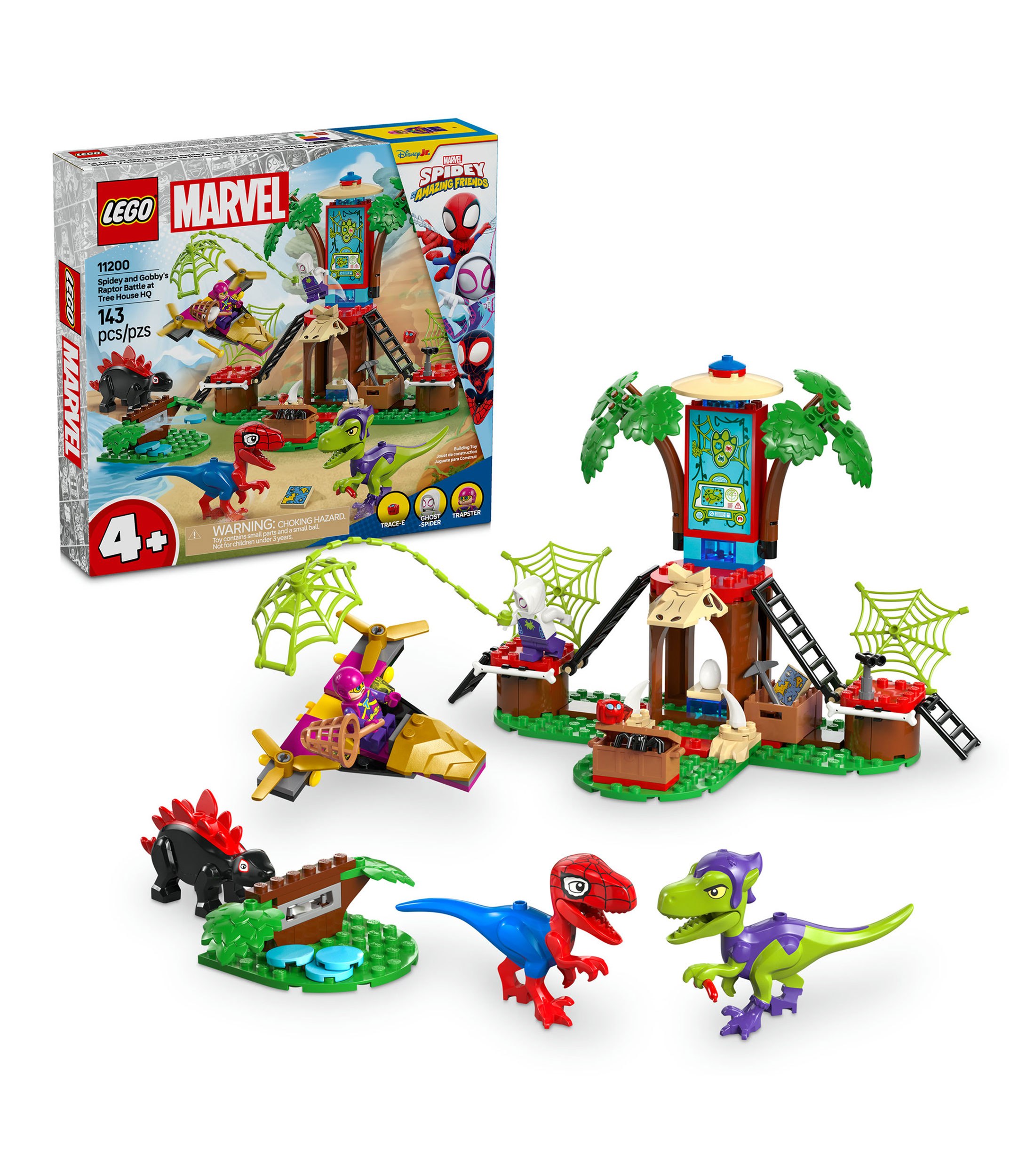 Lego Marvel, Spidey y Gobby: Batalla de Raptores en la Base de la Casa del Árbol