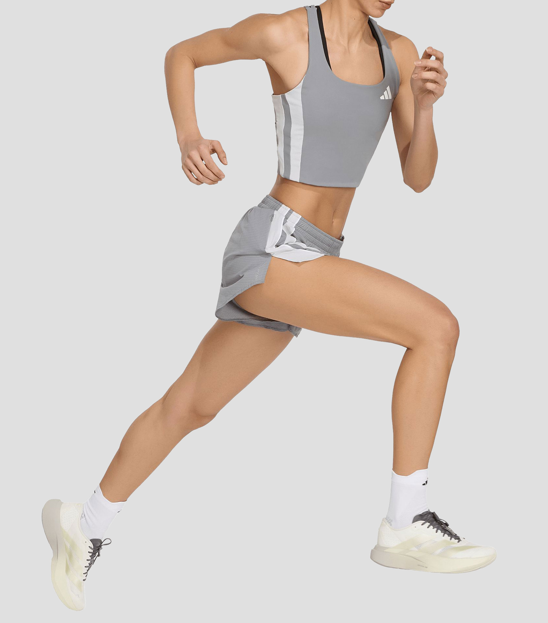 Crop Top para correr cuello redondo sin mangas liso Mujer