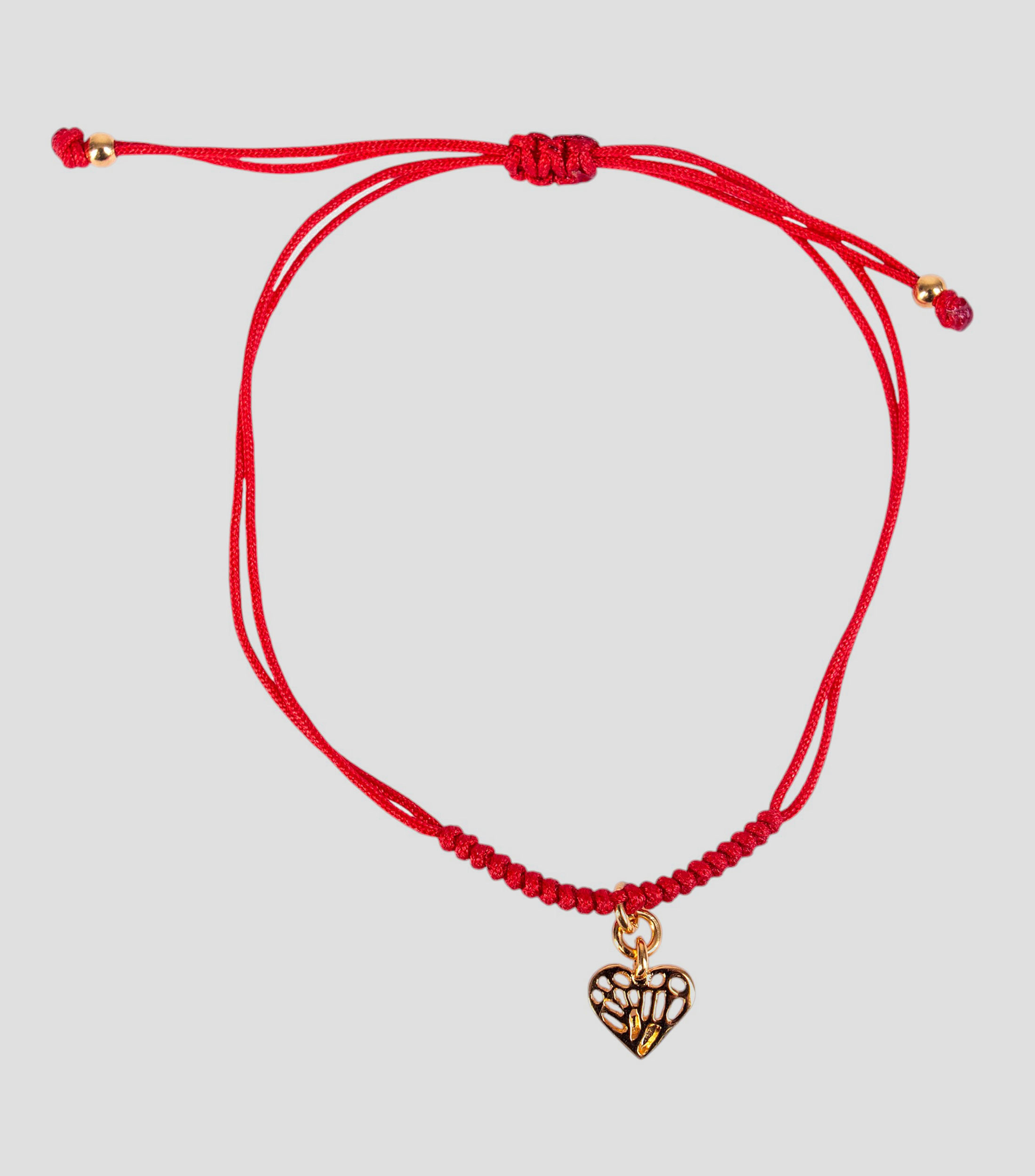 Brazalete rojo con corazon y mariposa Mujer