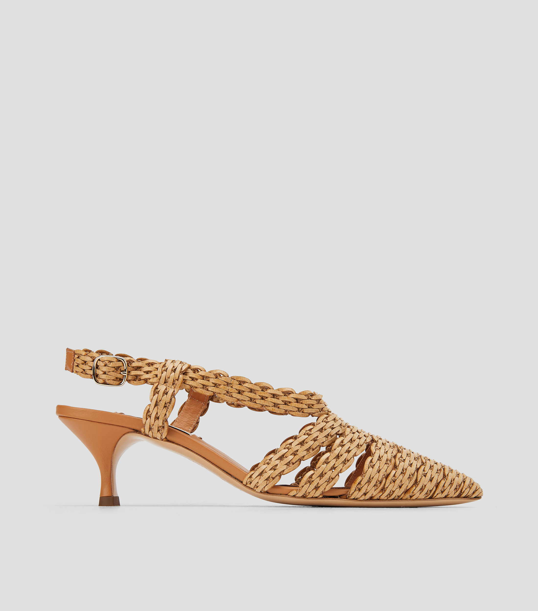 Zapatillas con tacón bajo de aguja Mujer