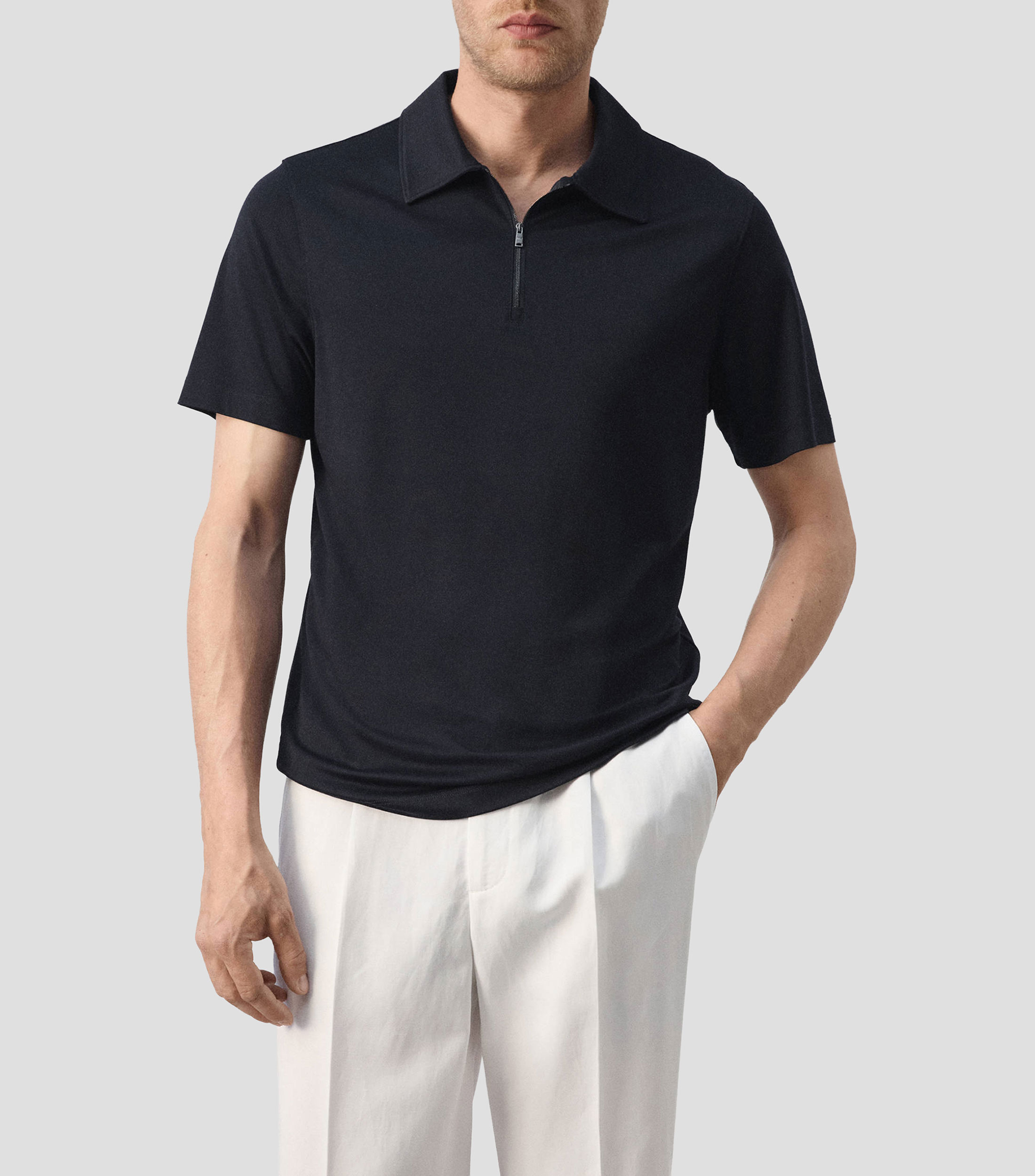Playera tipo polo manga corta lisa Hombre