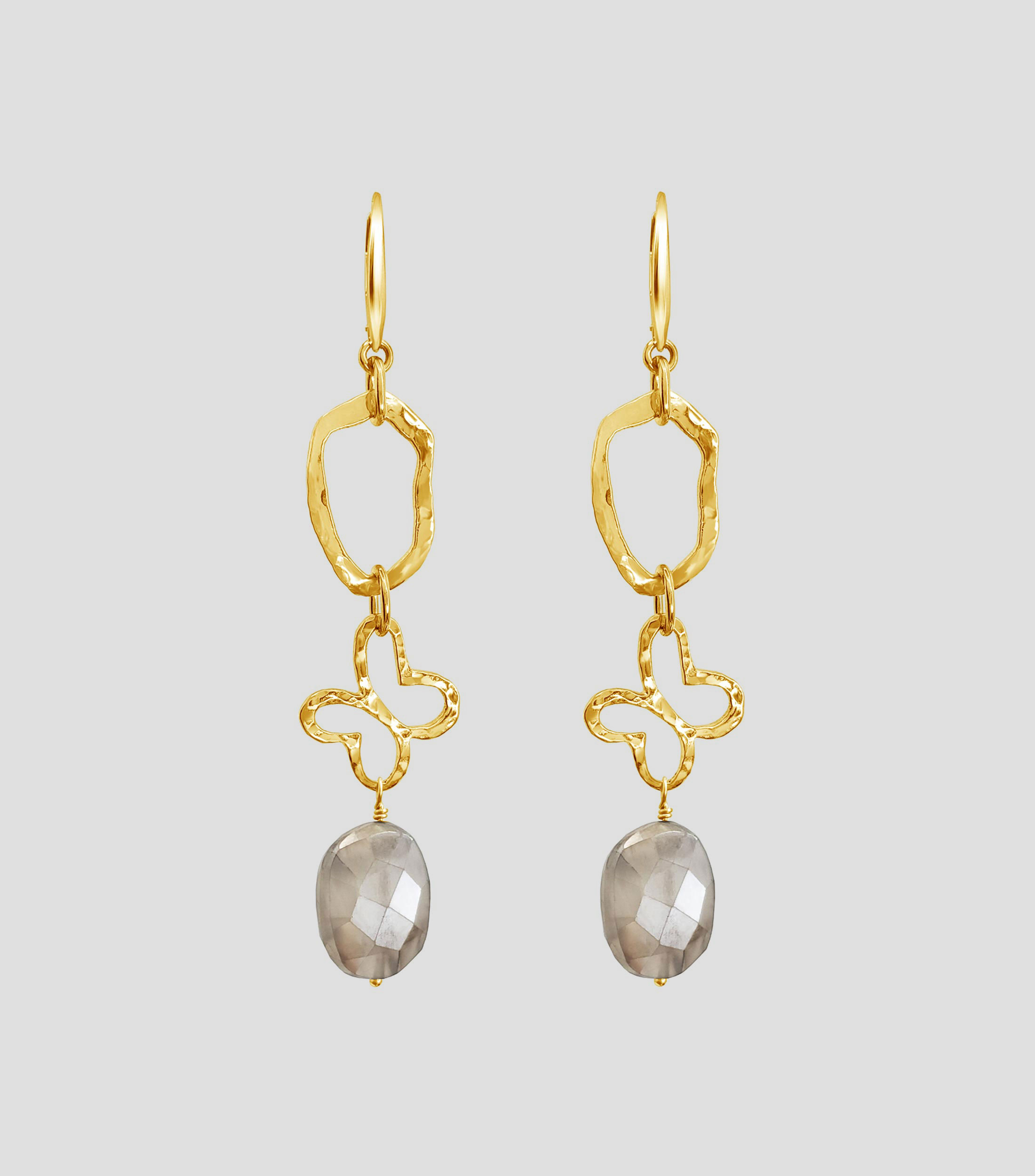 Aretes Liberty eslabonados en plata Mujer