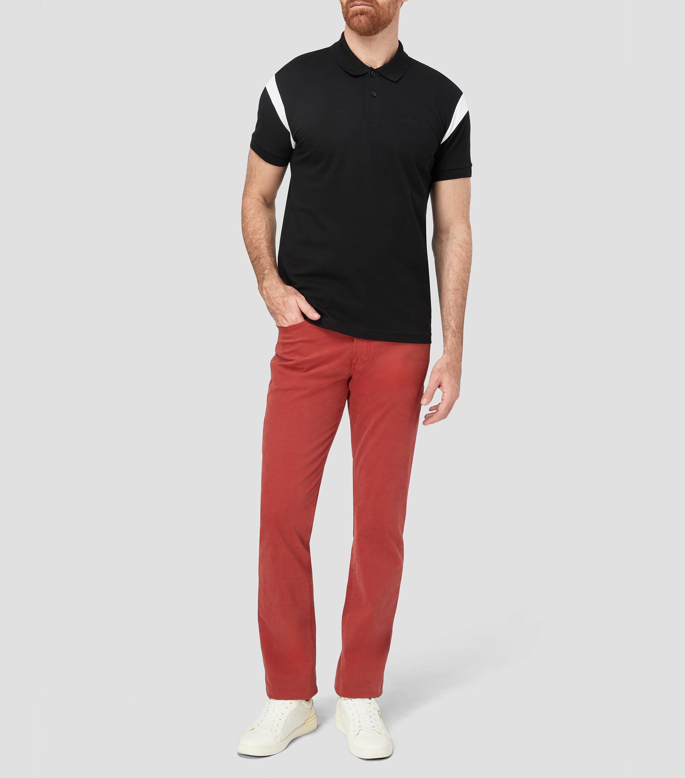 Playera tipo polo manga corta lisa Hombre