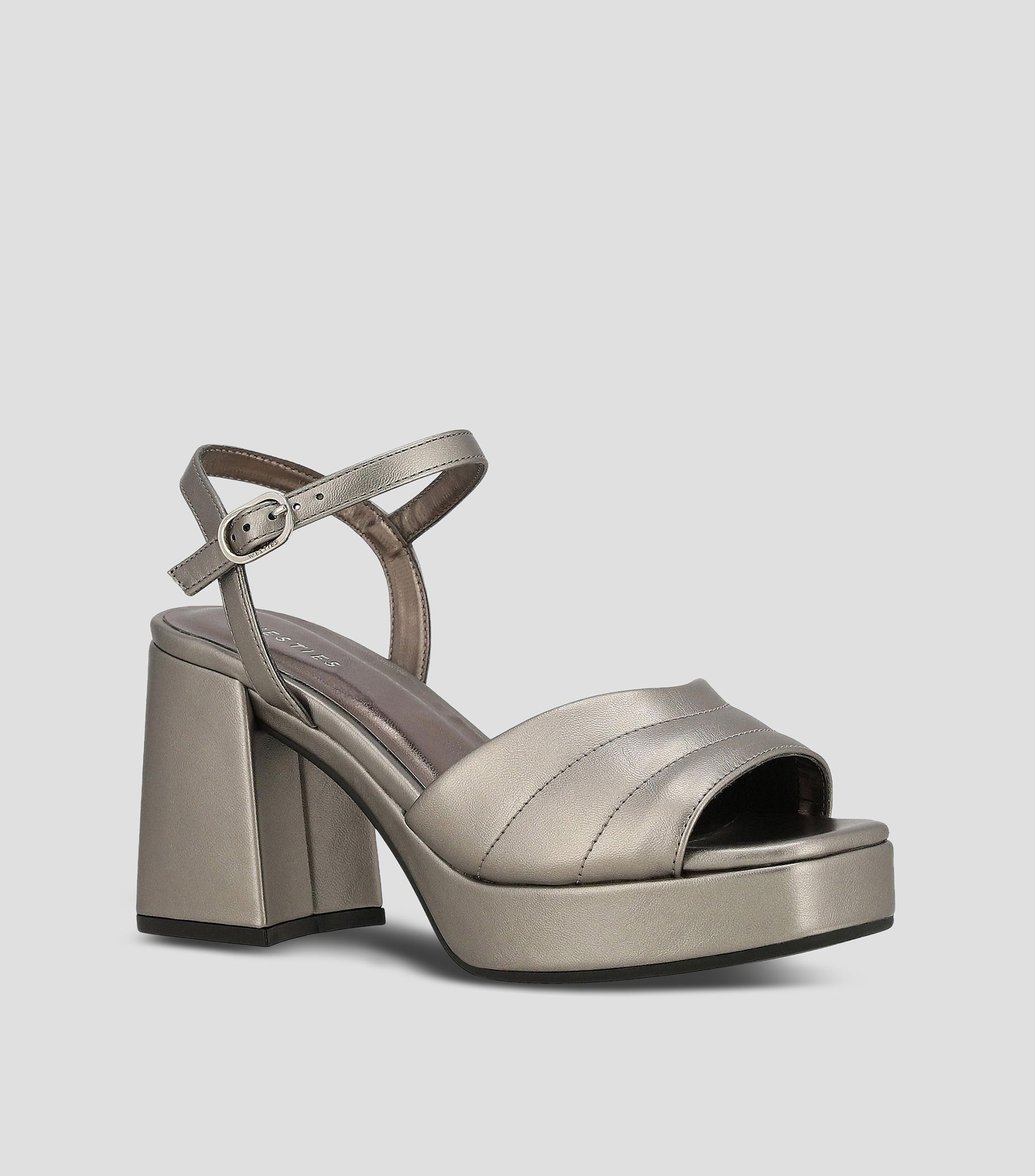 Sandalias de tacón medio de media luna Mujer