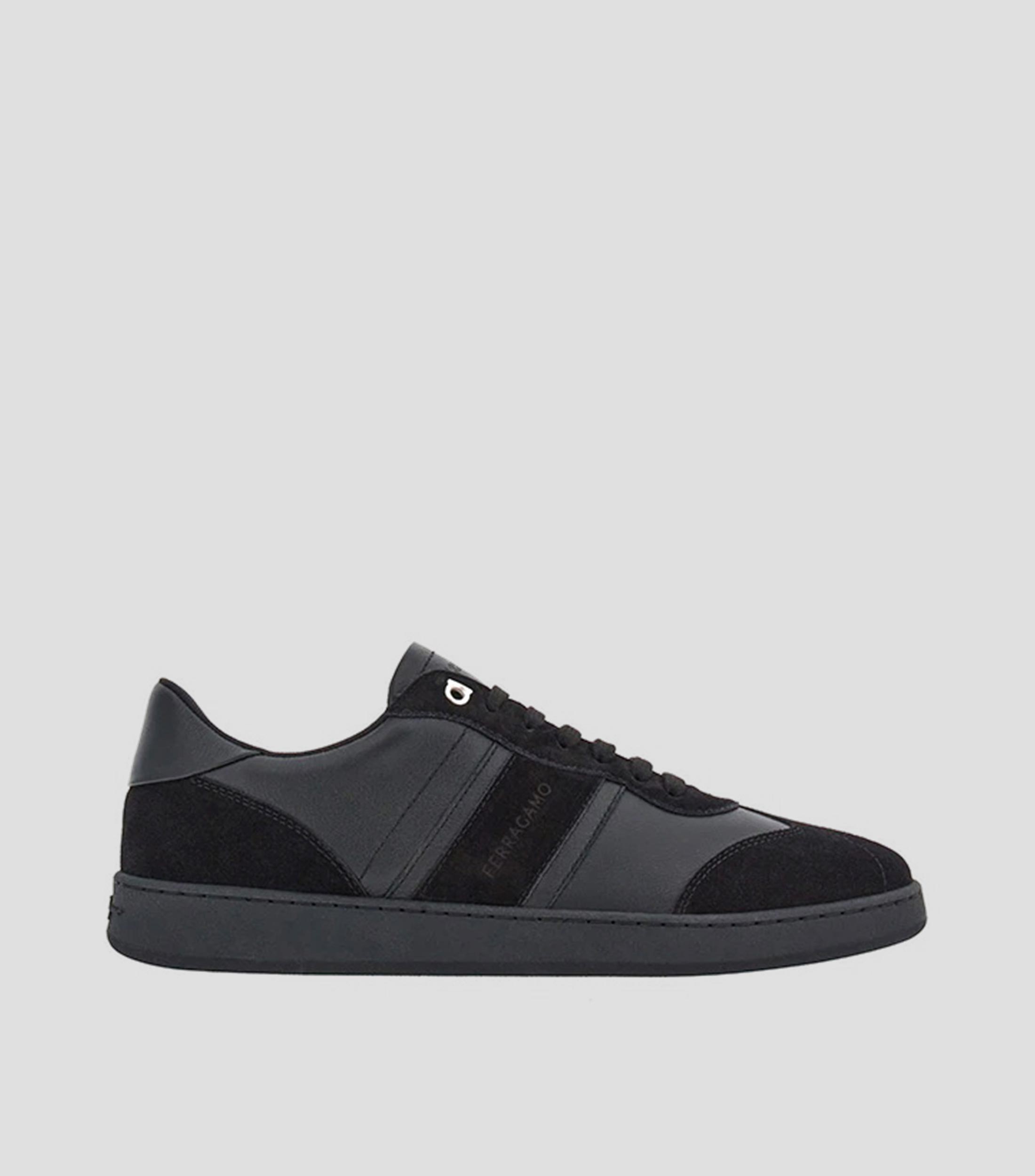 Tenis casuales de cana baja en piel con logotipo Hombre