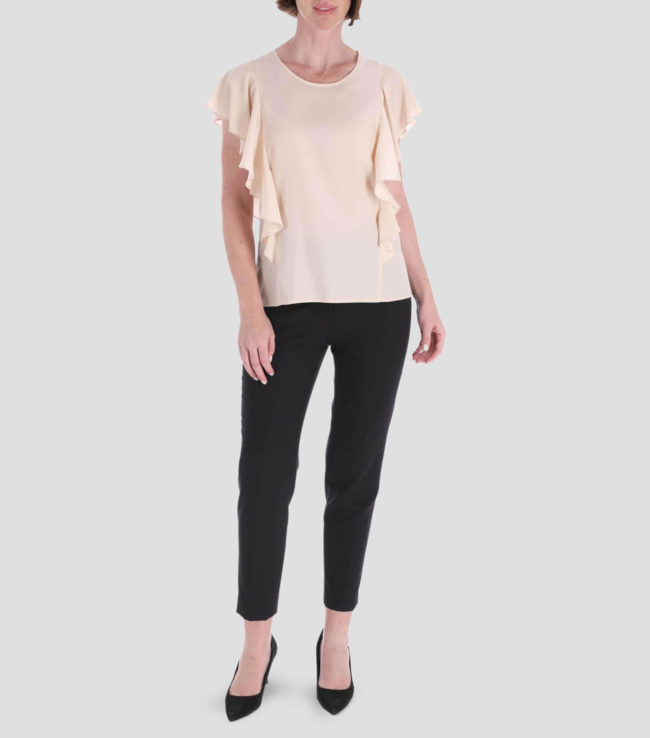 Blusa lisa manga corta Mujer