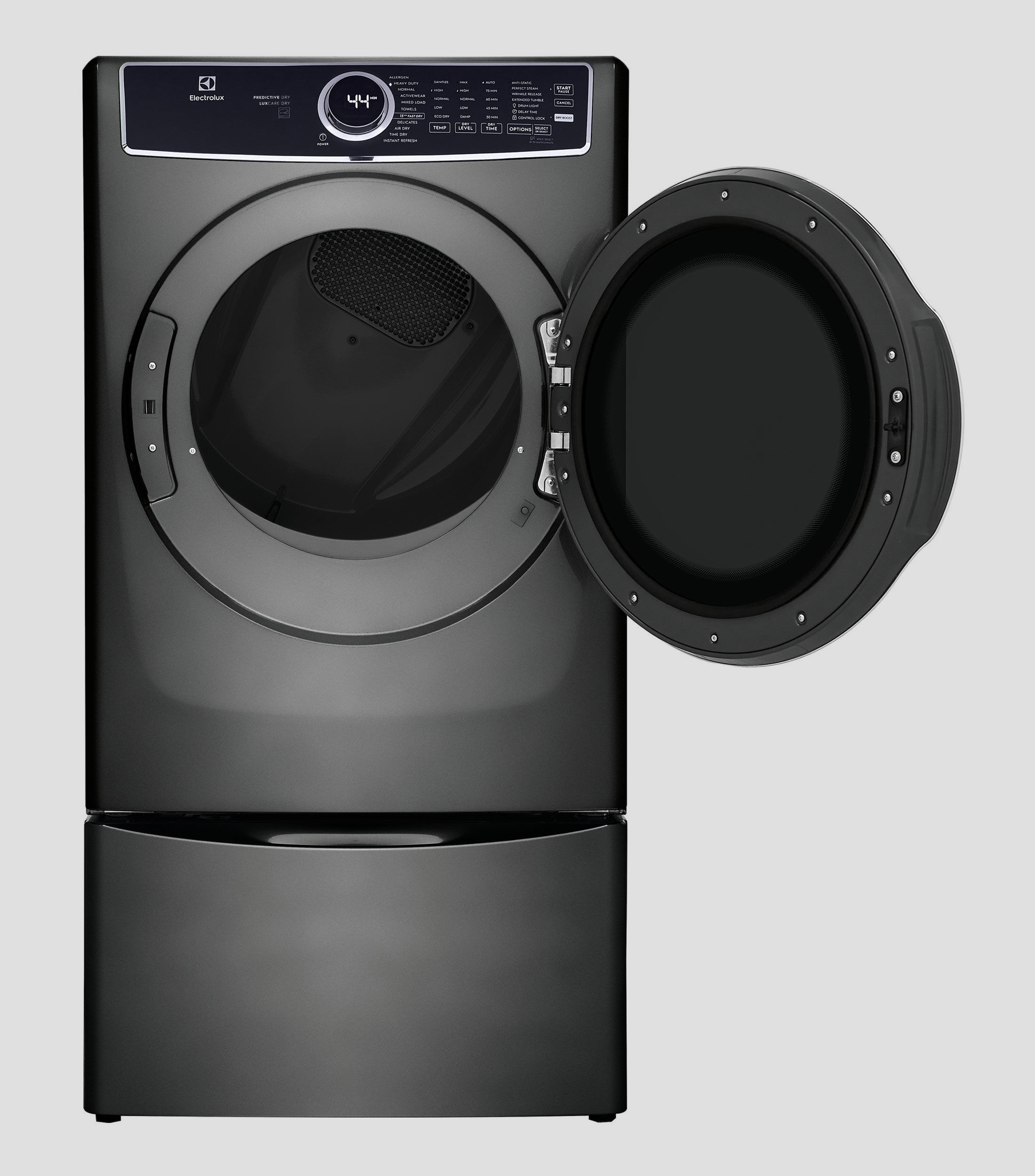 Secadora ELFG7637AT a gas natural de carga frontal con capacidad de 22 Kg, color titanium