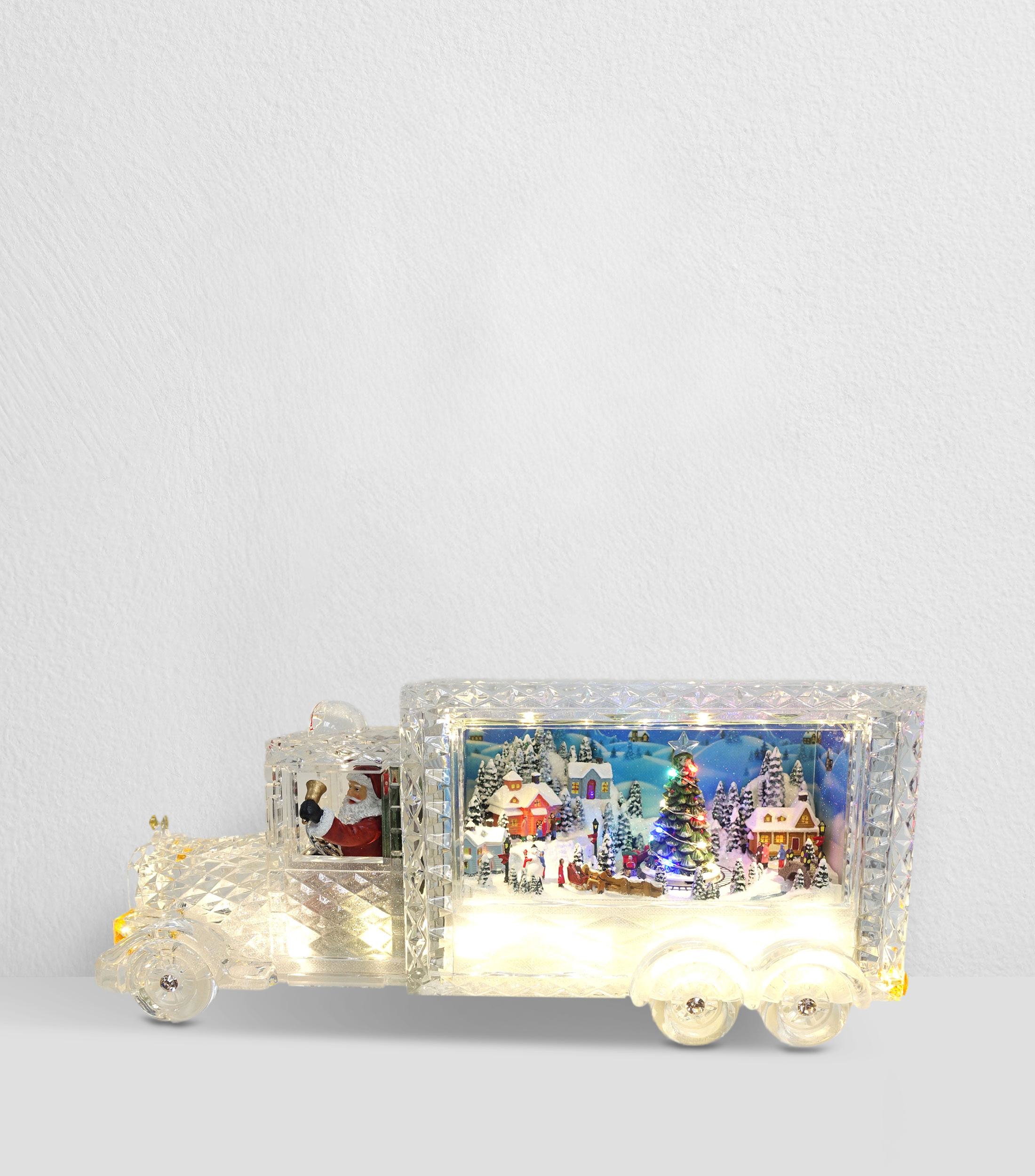 Figura decorativa Navideña Camión de Santa con luz y música