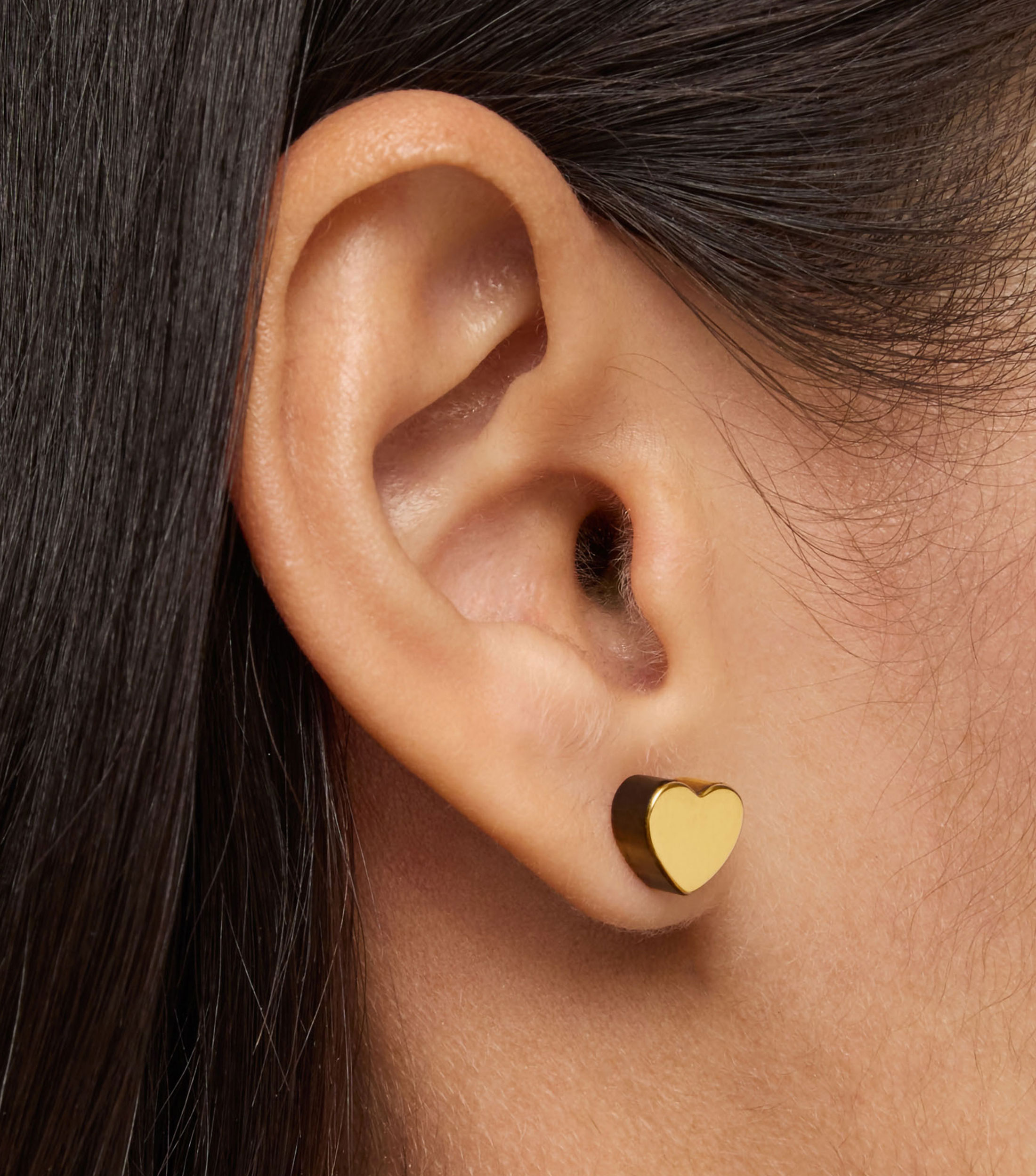 Aretes en Oro amarillo de 18 kilates Corazón con Ojo de tigre Tous 1950 Mujer