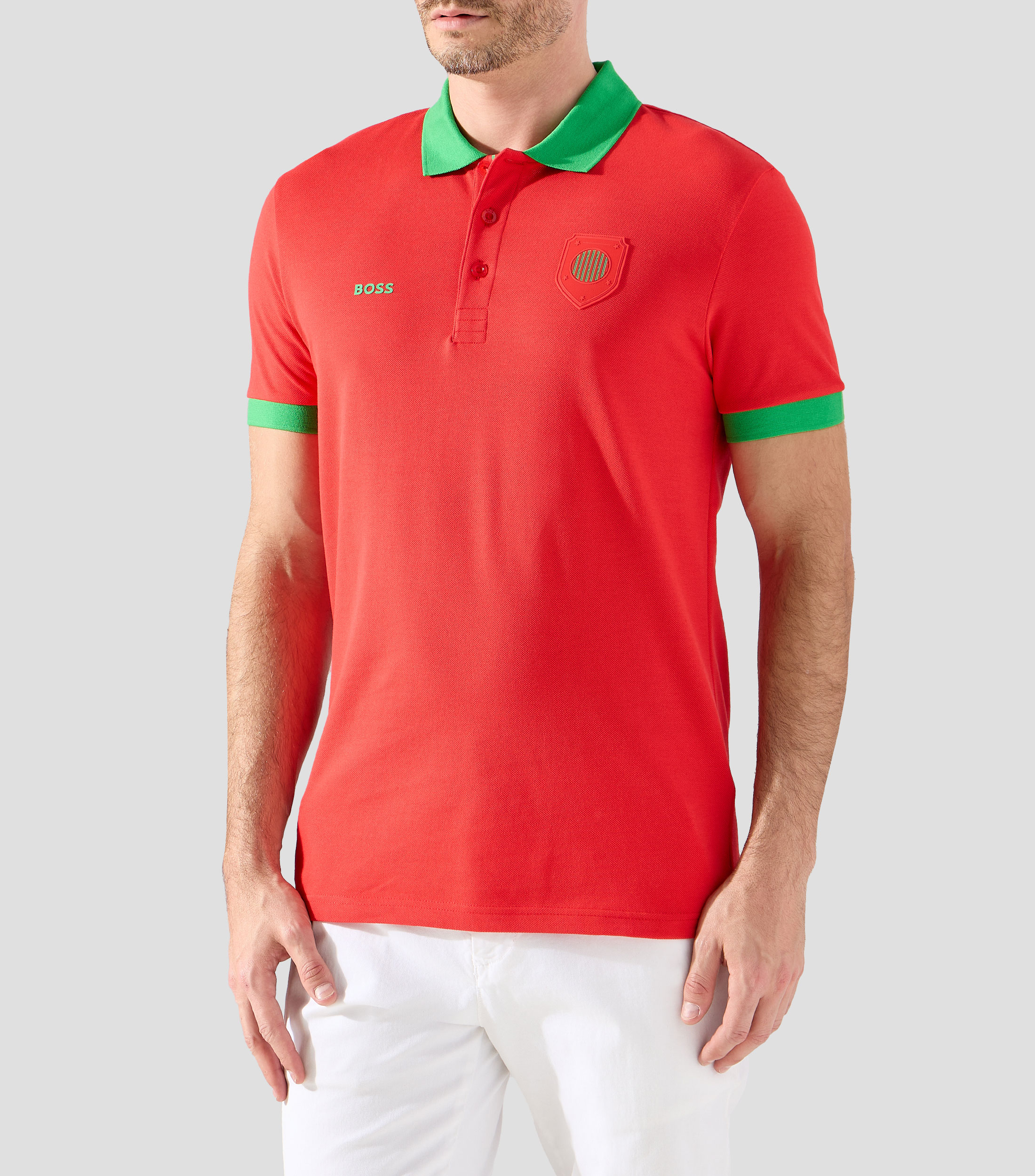 Playera polo manga corta sólida Hombre
