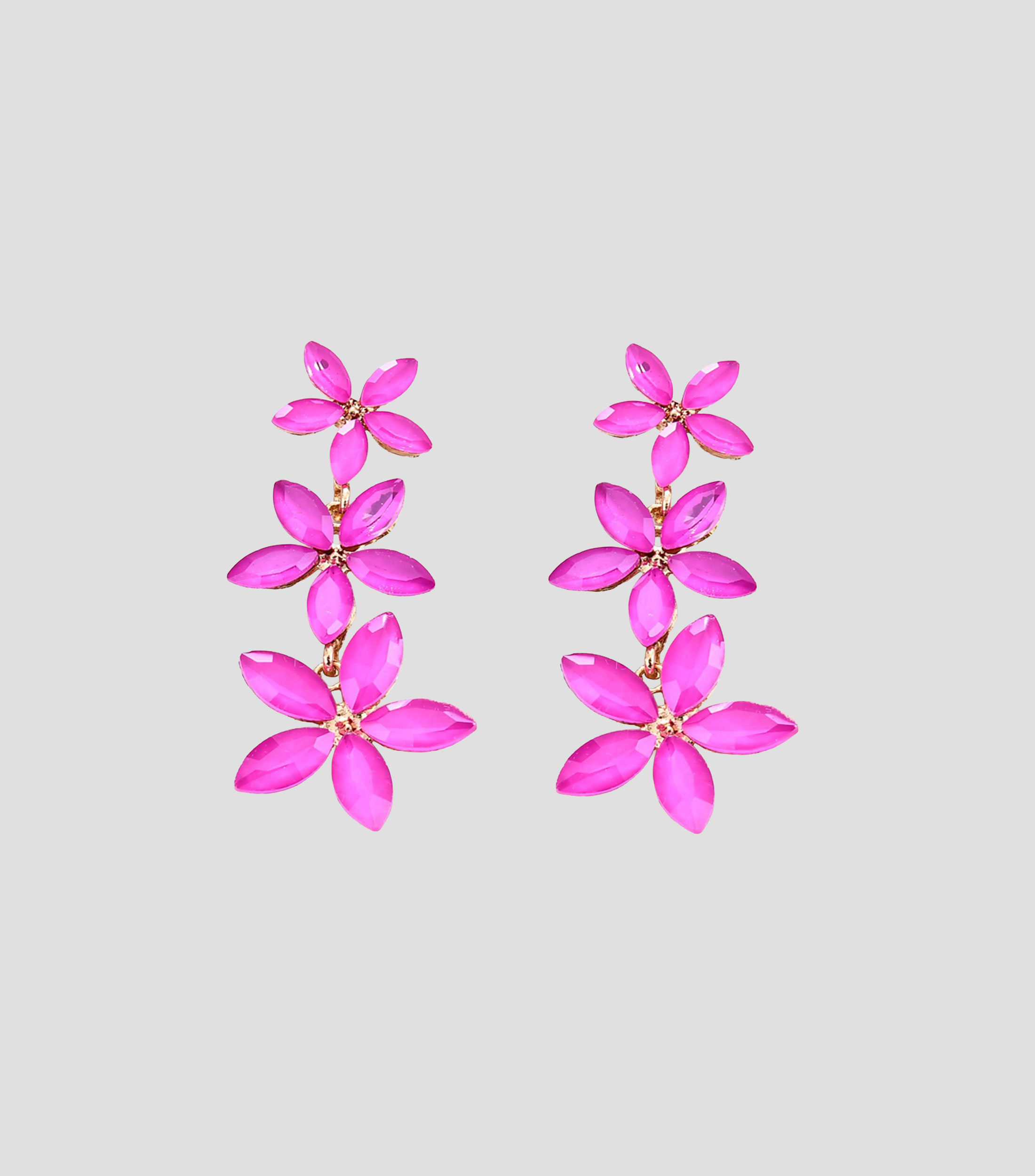 Aretes con tres flores Mujer