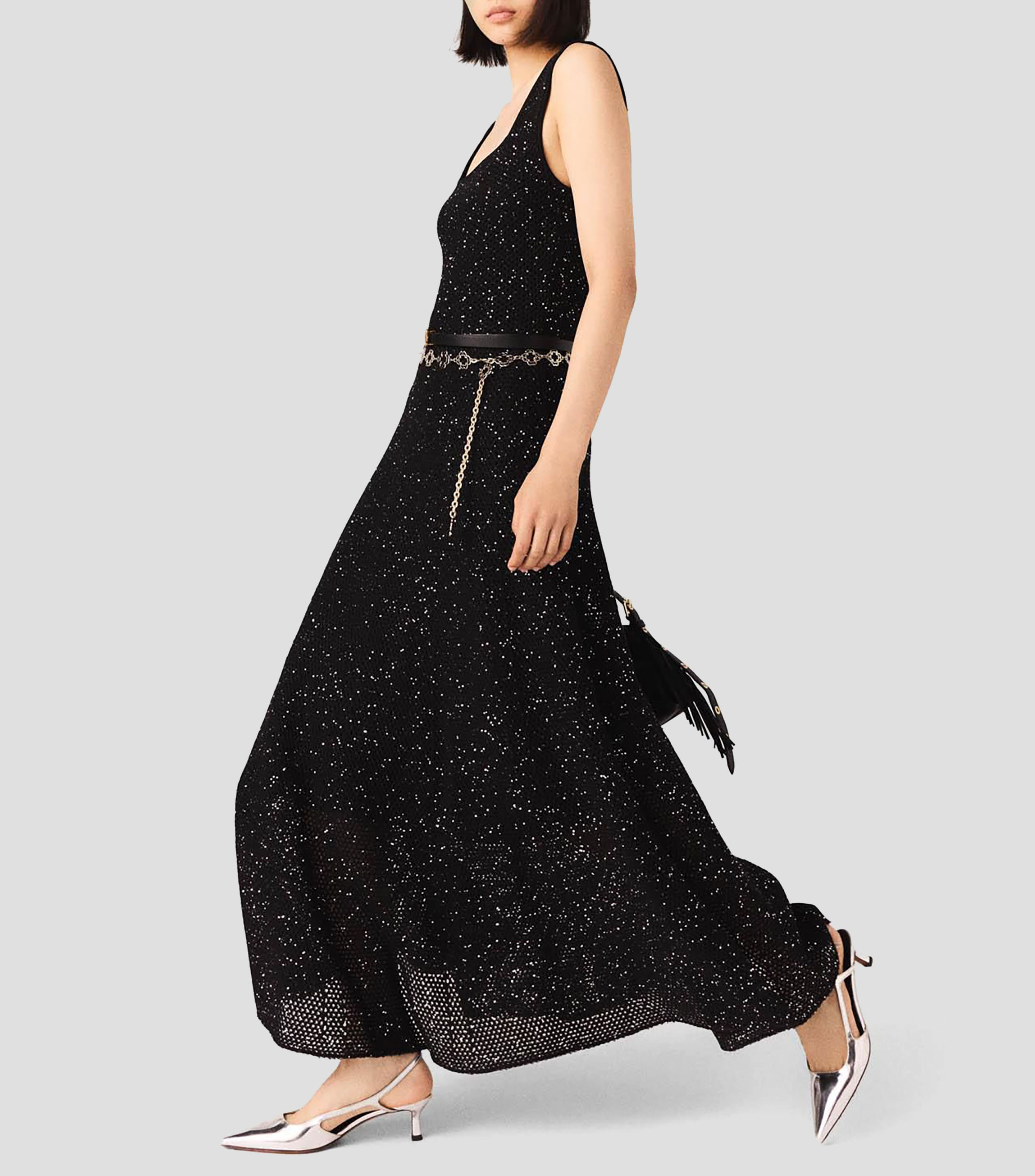 Vestido largo liso Mujer